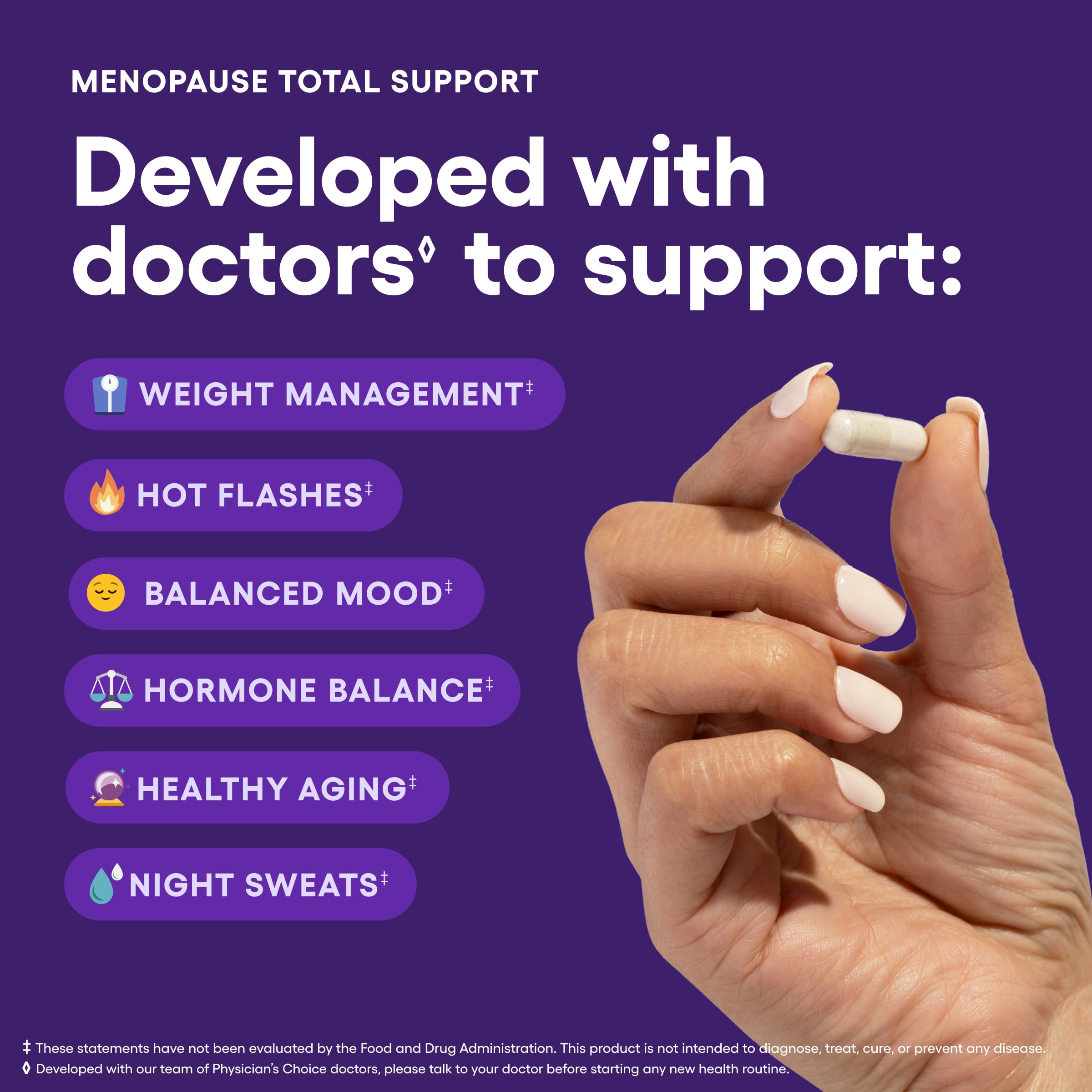 Physician's CHOICE Menopause Probiotic Supplement for Women - Supports Hormone Balance, Hot Flashes, Night Sweats, Weight Management, Bloating & Gut Health - with Black Cohosh, Resveratrol+ - 30ct Physician's CHOICE uk supplements