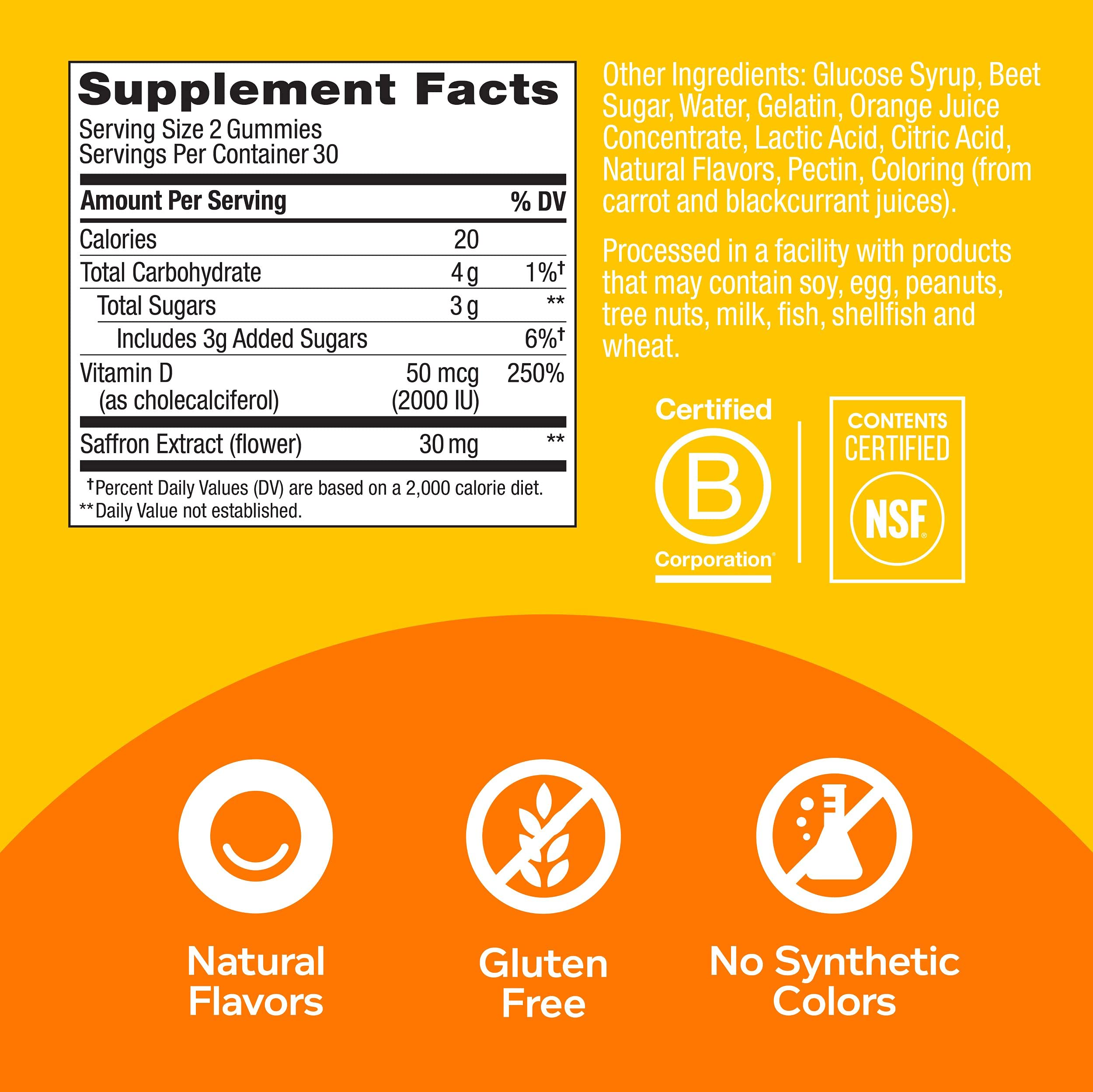 OLLY Daily Energy Gummy, Caffeine Free, Vitamin B12, CoQ10, Goji Berry, Adult Chewable Supplement & Hello Happy Gummy Worms, Mood Balance Support, Vitamin D, Saffron, Adult Chewable Supplement OLLY uk supplements