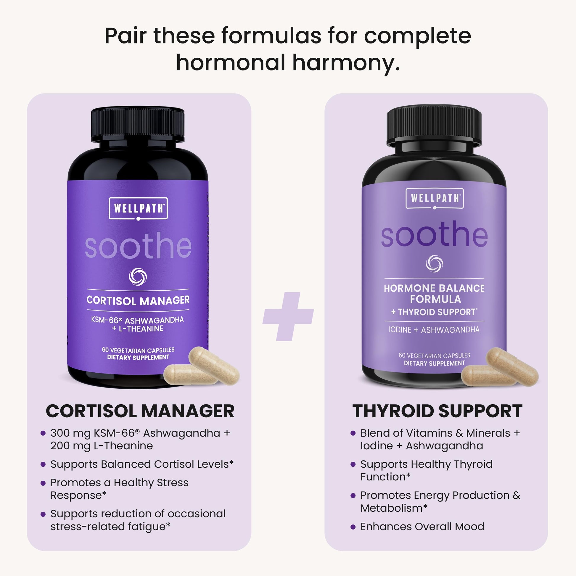 WellPath Soothe Cortisol Manager - Cortisol Supplements for Women with KSM-66® Ashwagandha & L-Theanine - Stress Support, Detox - 11-in-1 Complex, Vegan, Made in USA, Non-GMO, 60 Ct WellPath uk supplements