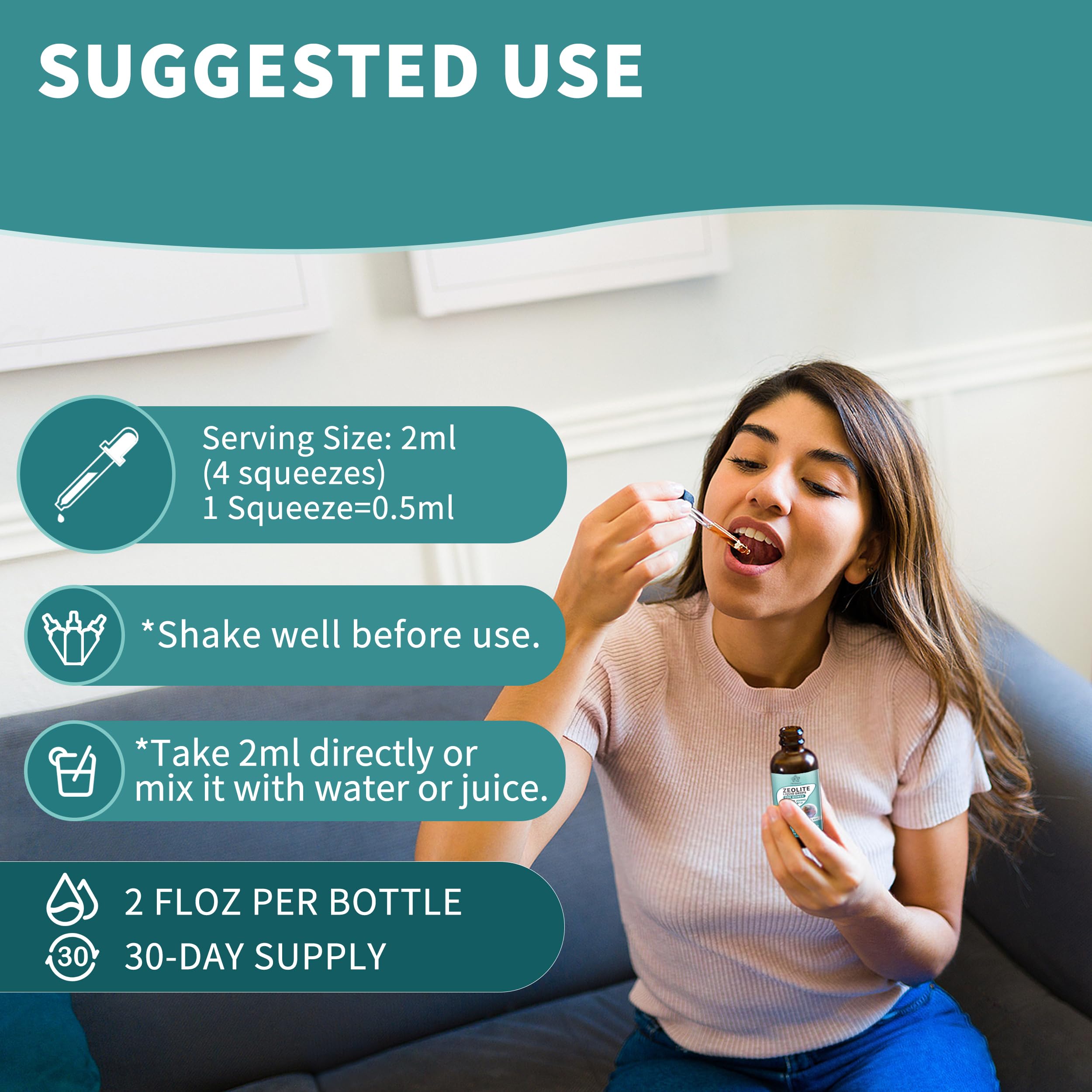 Zeolite Drops for Women,Adults and Kids- Clinoptilolite Zeolite Liquid Drops with Vitamin B12 & D3 - Heavy Metal Support, Immune Health, Natural Metabolism, Energy & Clear Skin - 30 Day Vegan Supply Herbance uk supplements