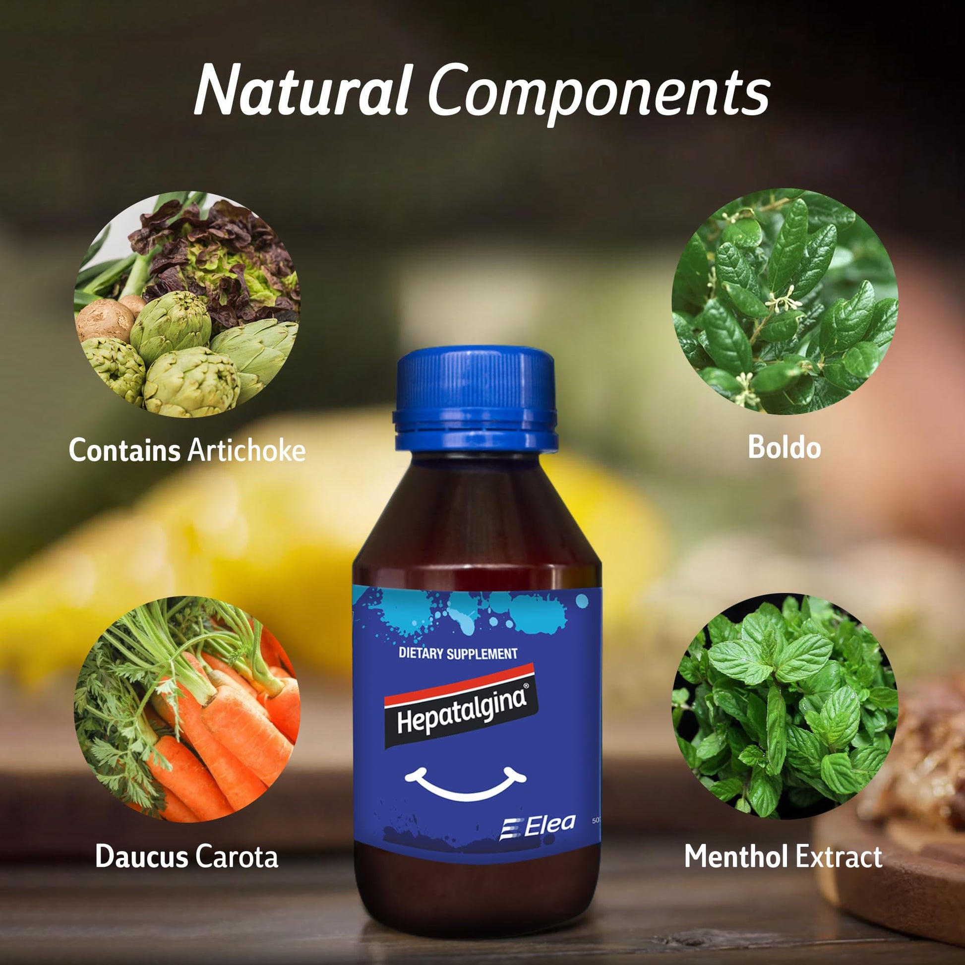 Hepatalgina Liver Support Digestive Protector - Liquid Herbal Supplement with Artichoke Extract for Liver Cleanse Detox & Repair - Liver Detox Cleanse Drops with Mint, Boldo & Carrot - 120 ml Hepatalgina uk supplements
