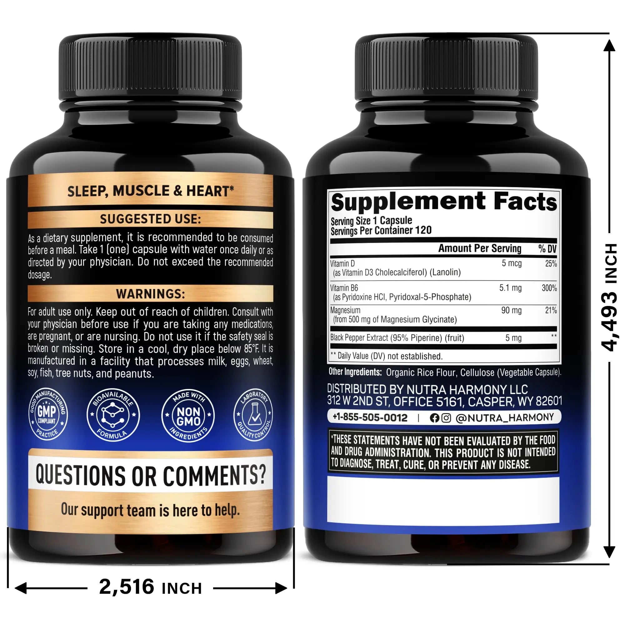 NUTRAHARMONY Multivitamins for Men & Magnesium Glycinate Capsules NUTRAHARMONY uk supplements