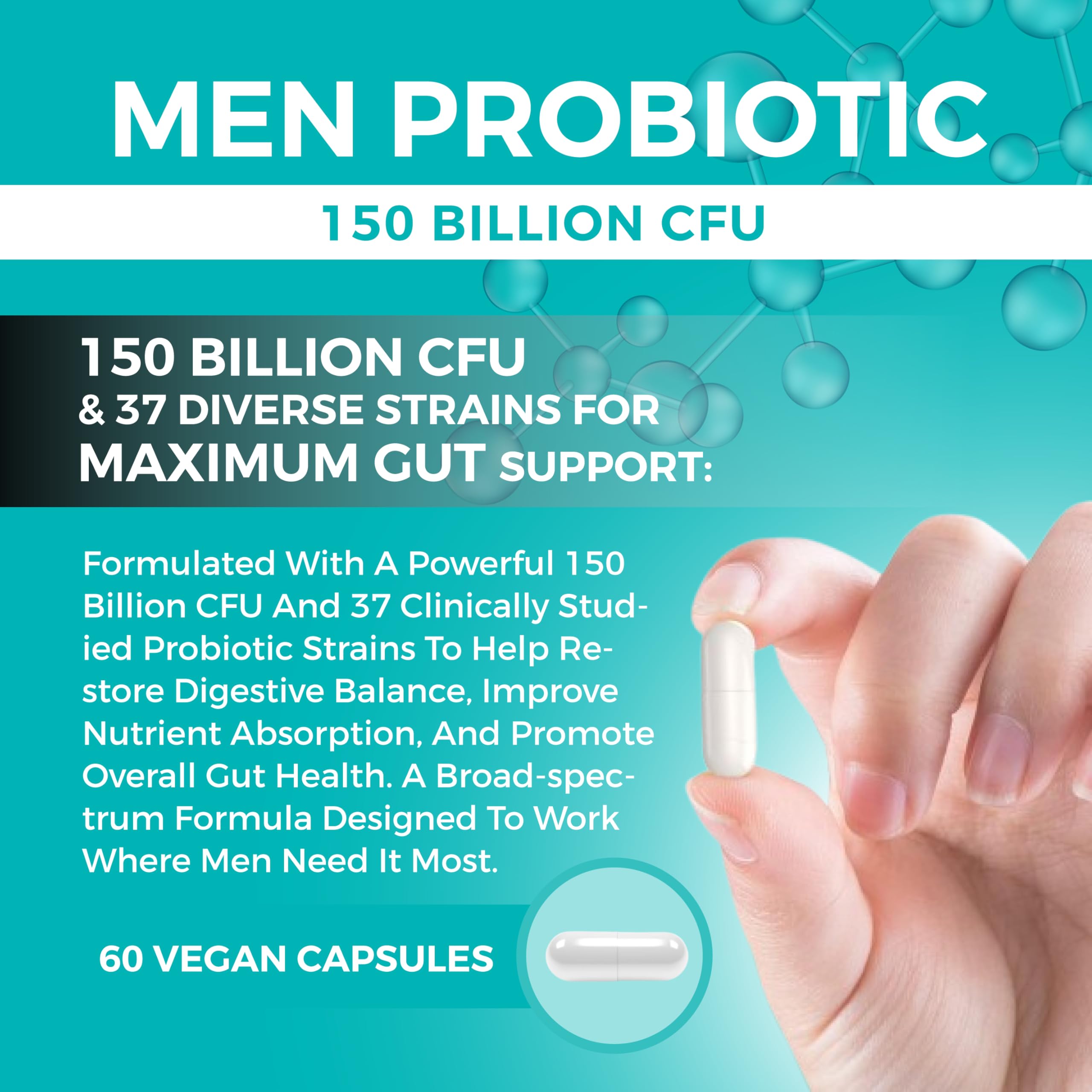 8-in-1 Bio Cultures Complex for Men – 150 Billion CFU Probiotics with 37 Diverse Strains, Organic Prebiotics, Postbiotics & Digestive Enzymes – Supports Digestive Balance & Gut Microbiome MOMARY NUTRITION uk supplements