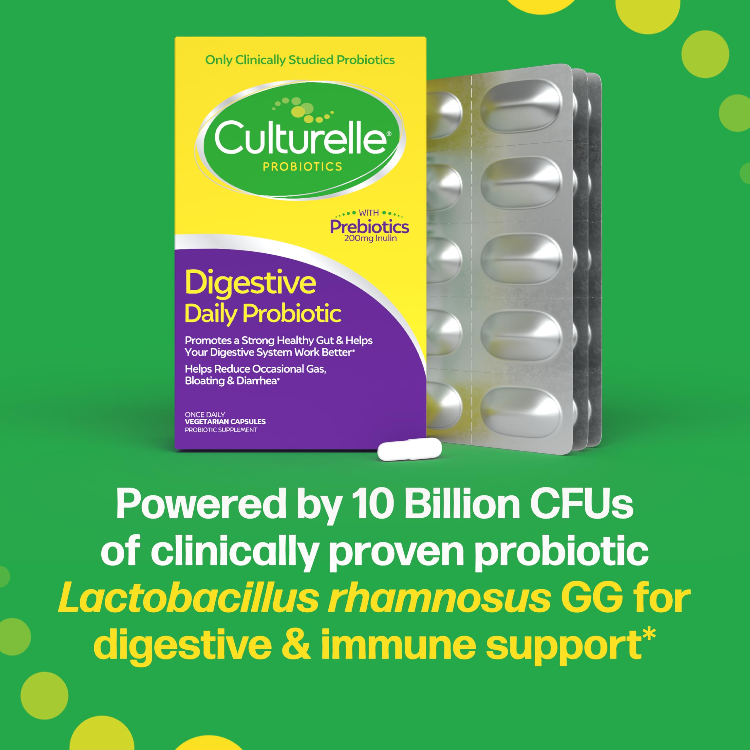 Culturelle Daily Probiotic Capsules For Men & Women, Most Clinically Studied Probiotic Strain, Digestive & Gut Health, Supports Occasional Diarrhea, Gas & Bloating, 1 Month Supply, 30 CT Culturelle uk supplements