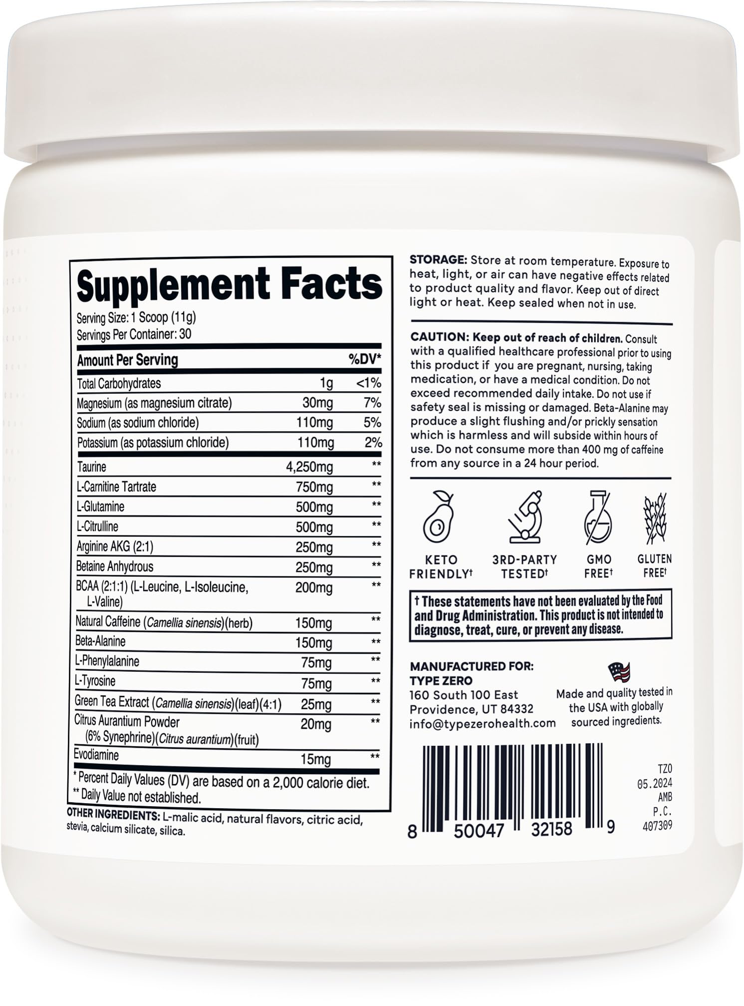 Type Zero Amino Burn Vegan BCAAs + Pre-Workout (Pina Colada Flavored) Type Zero uk supplements