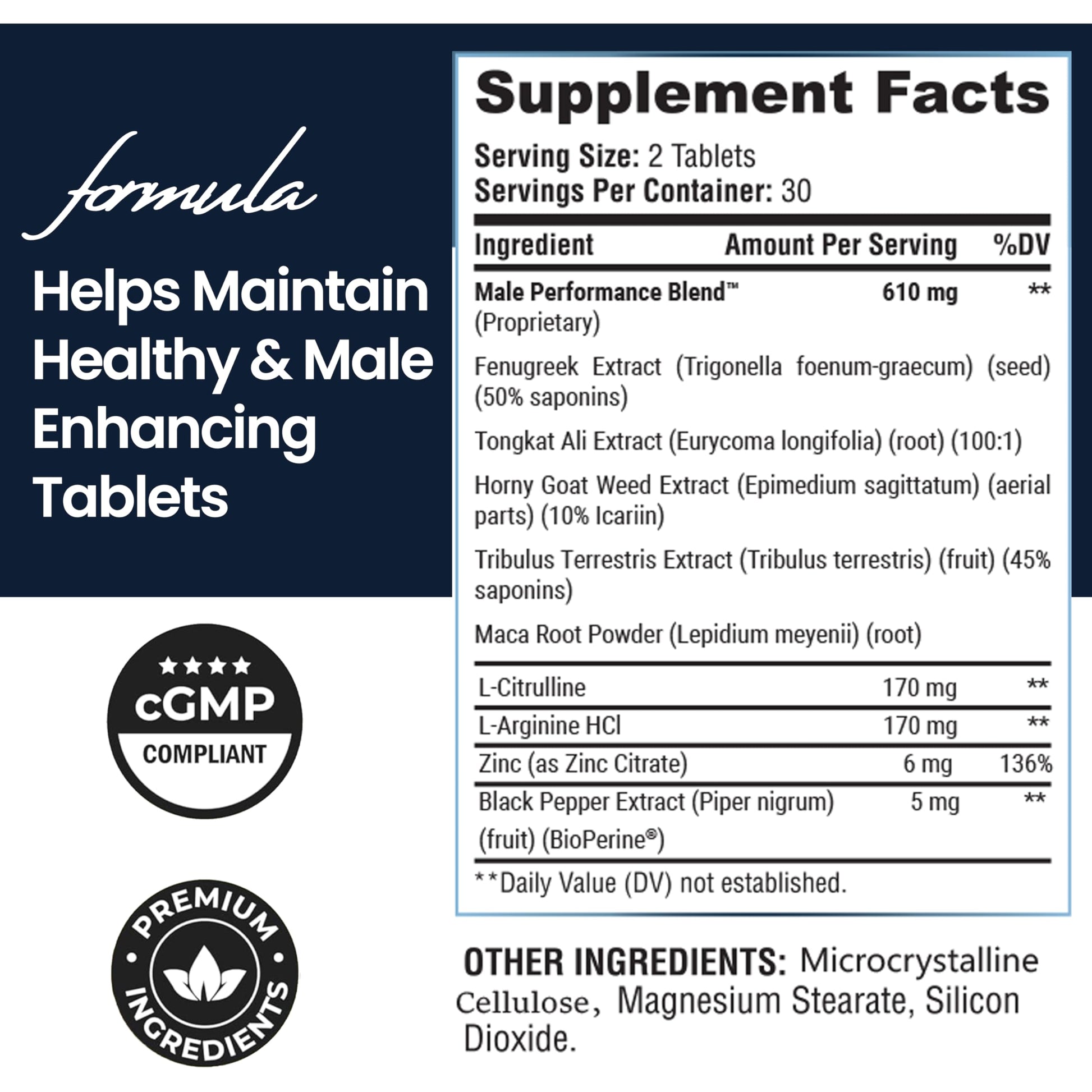 Male Enhancing Supplement - Fast Acting Performance Pills for Men for Blood Flow - Size & Stamina - Testosterone Booster, Maca Root, Epimedium,Tongkat Ali Dietary Supplement 60 Tablets TESTO BIOGEN uk supplements