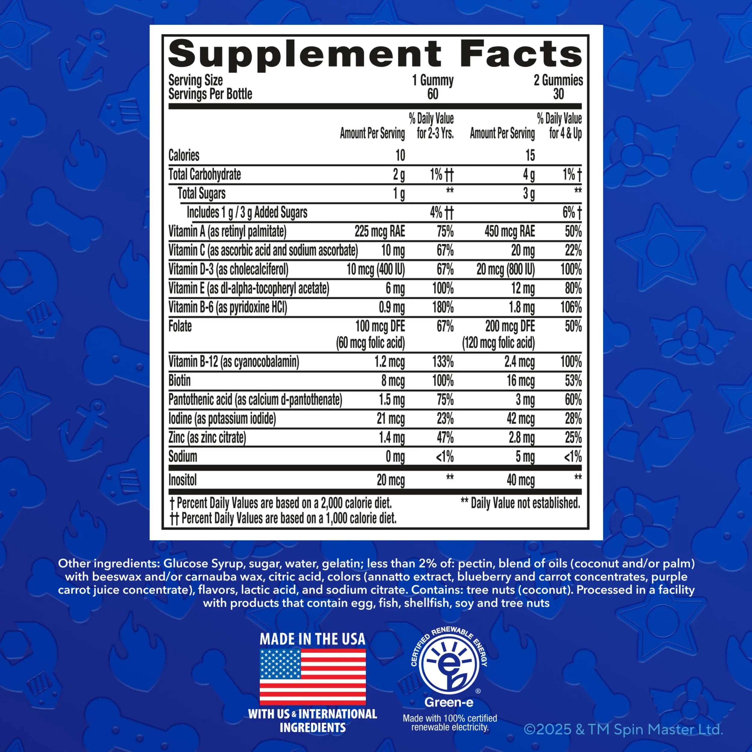 L’il Critters Paw Patrol Gummy Vites Daily Gummy Multivitamin for Kids, Vitamin C, D3 for Immune Support Cherry, Orange Lil Critters uk supplements