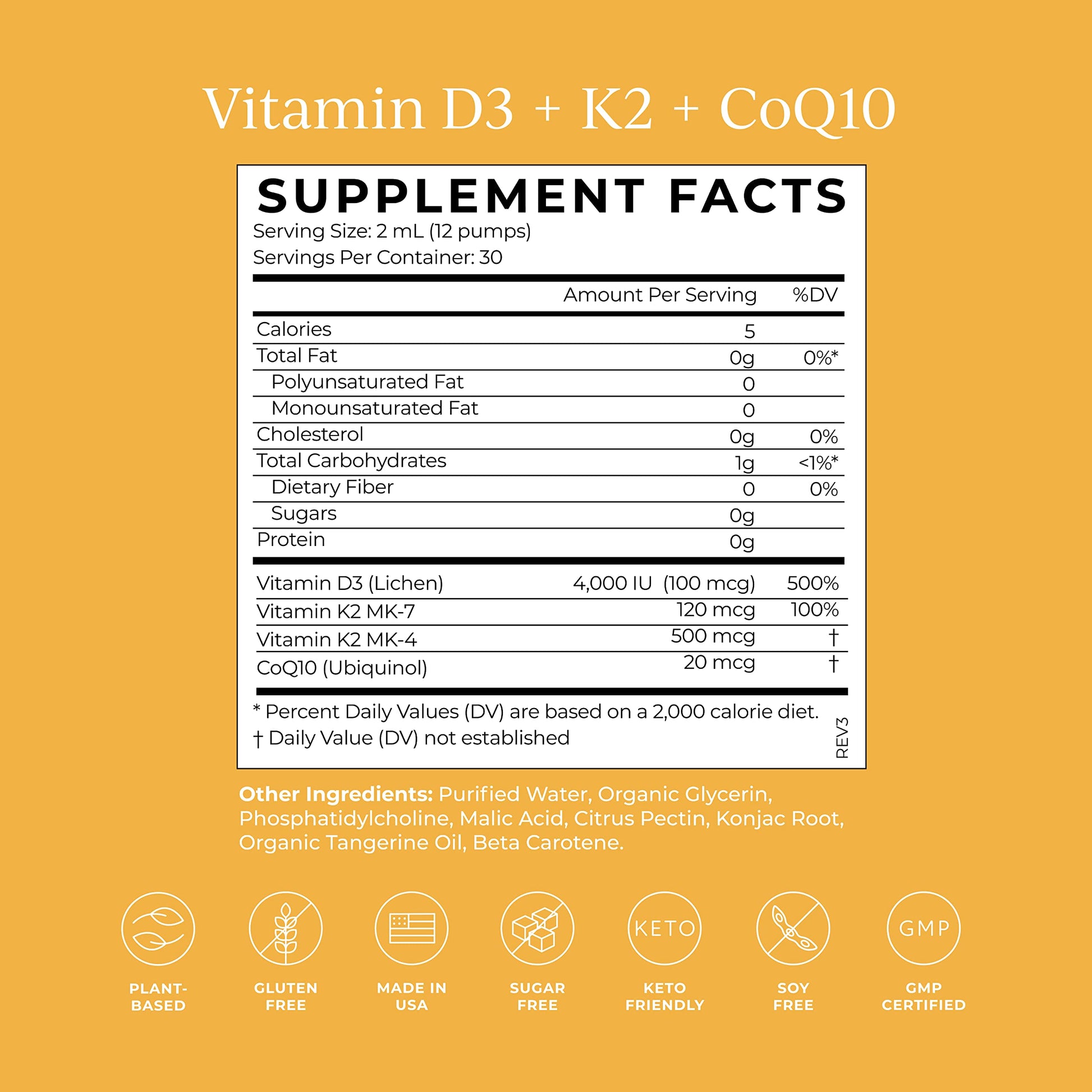 CYMBIOTIKA Vitamin D3 + K2 + CoQ10 Liquid, Vitamin D Supplement for Immune Support, Heart Health & Bone Health, Energy Booster, Liposomal Delivery, Vegan, Keto Ingredients, Tangerine Flavor CYMBIOTIKA uk supplements