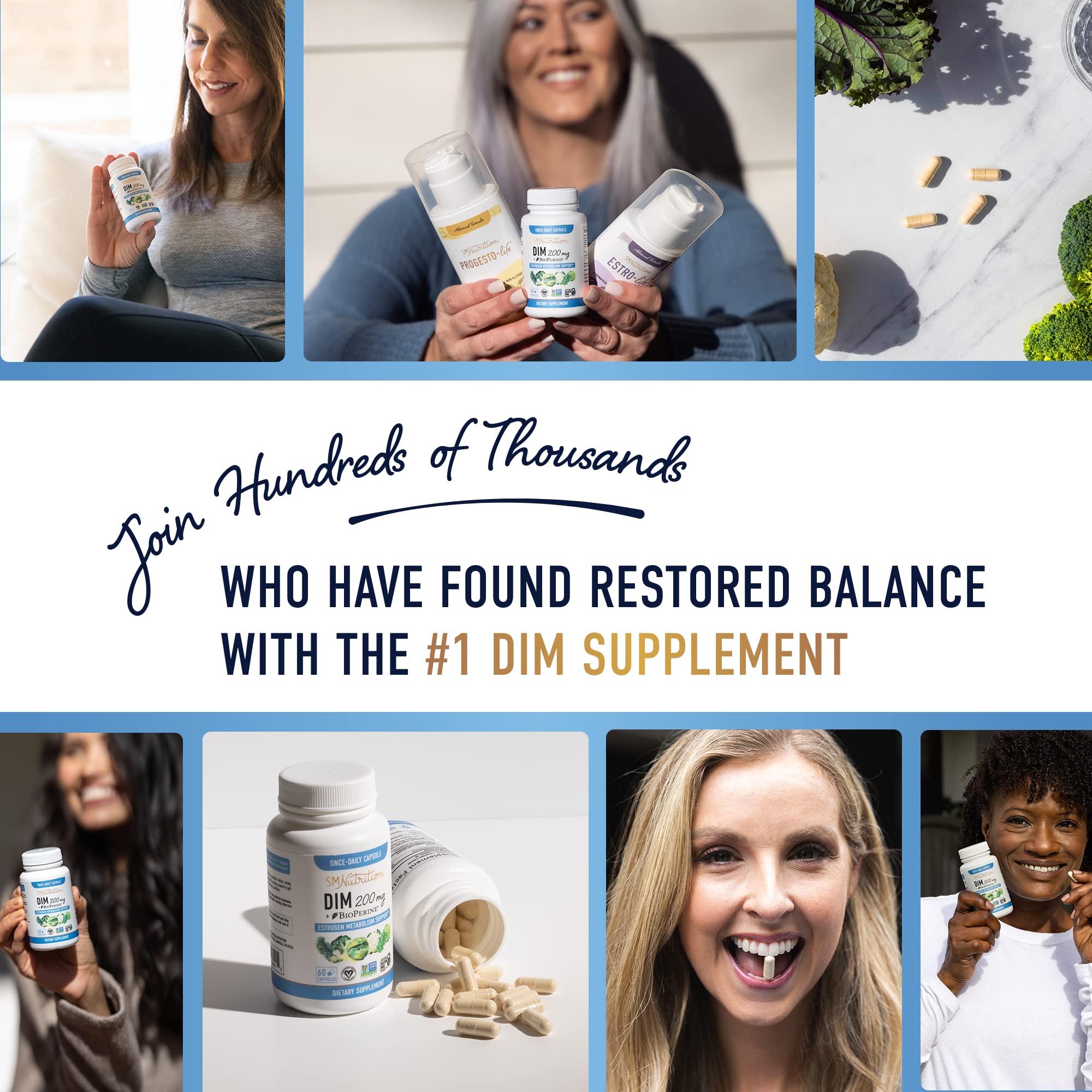 DIM Supplement 200 mg (120 Ct) | Estrogen Balance for Women & Men | Hormone Balance SMNutrition uk supplements