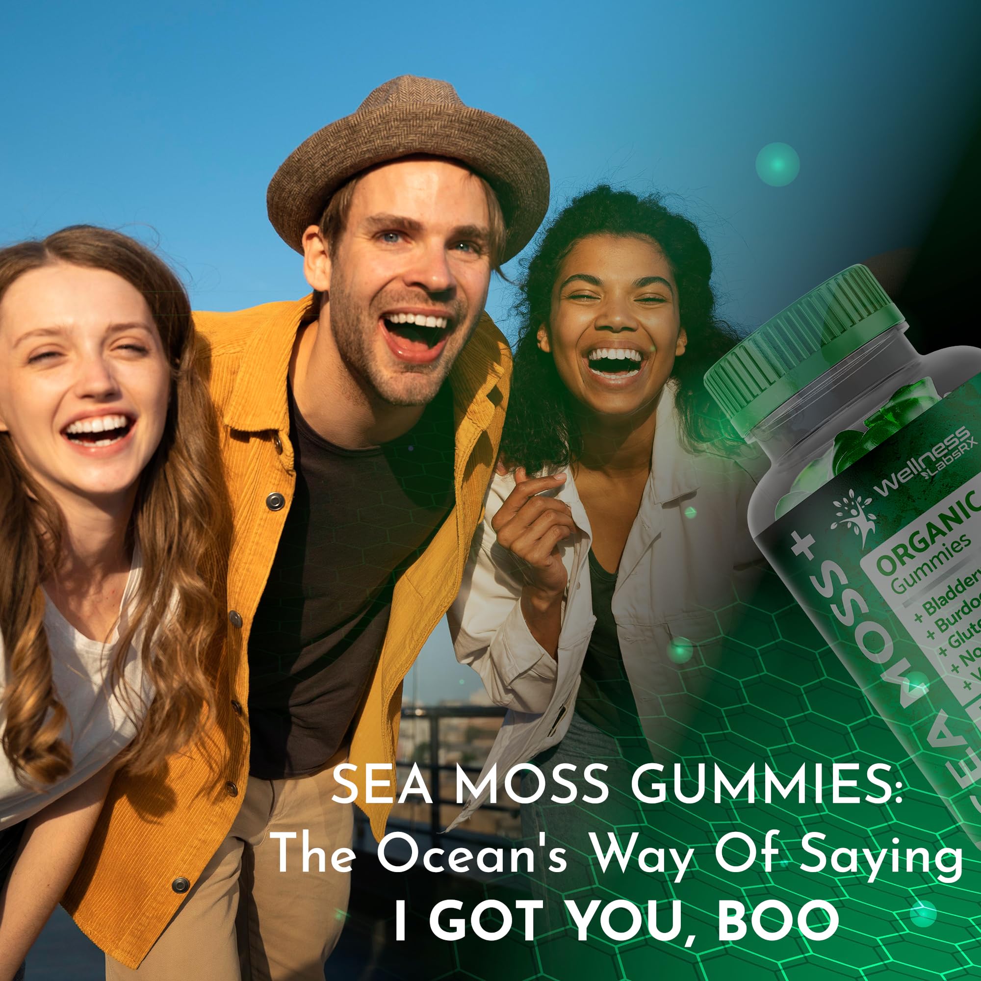 WELLNESS LABSRX Sea Moss Gummies, 3200mg Organic Seamoss, Irish Sea Moss WELLNESS LABSRX uk supplements