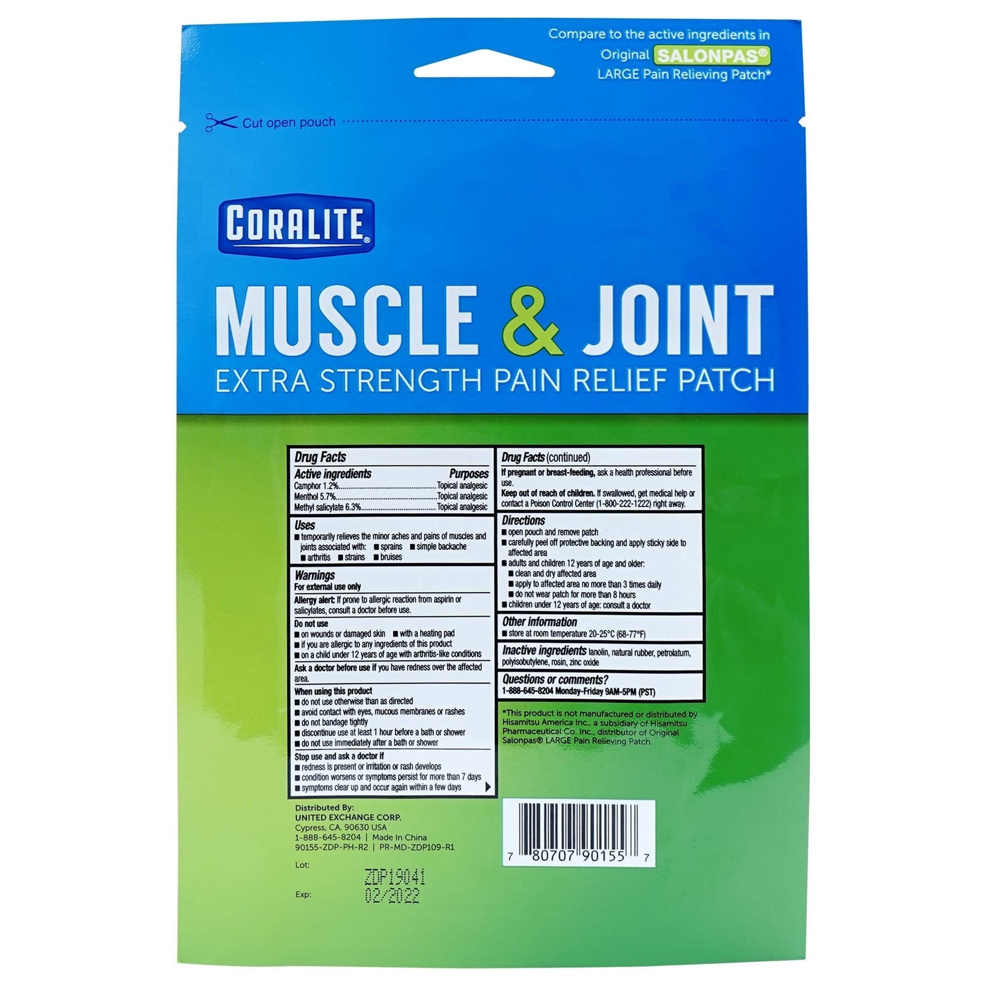 Coralite Pain Relieving Patch - Extra Strength Joint & Muscle Pain Relief Patches for Back Pain, Muscle Soreness and Joint Pain, 2 Patches Per Pack (24 Pack) Coralite uk supplements
