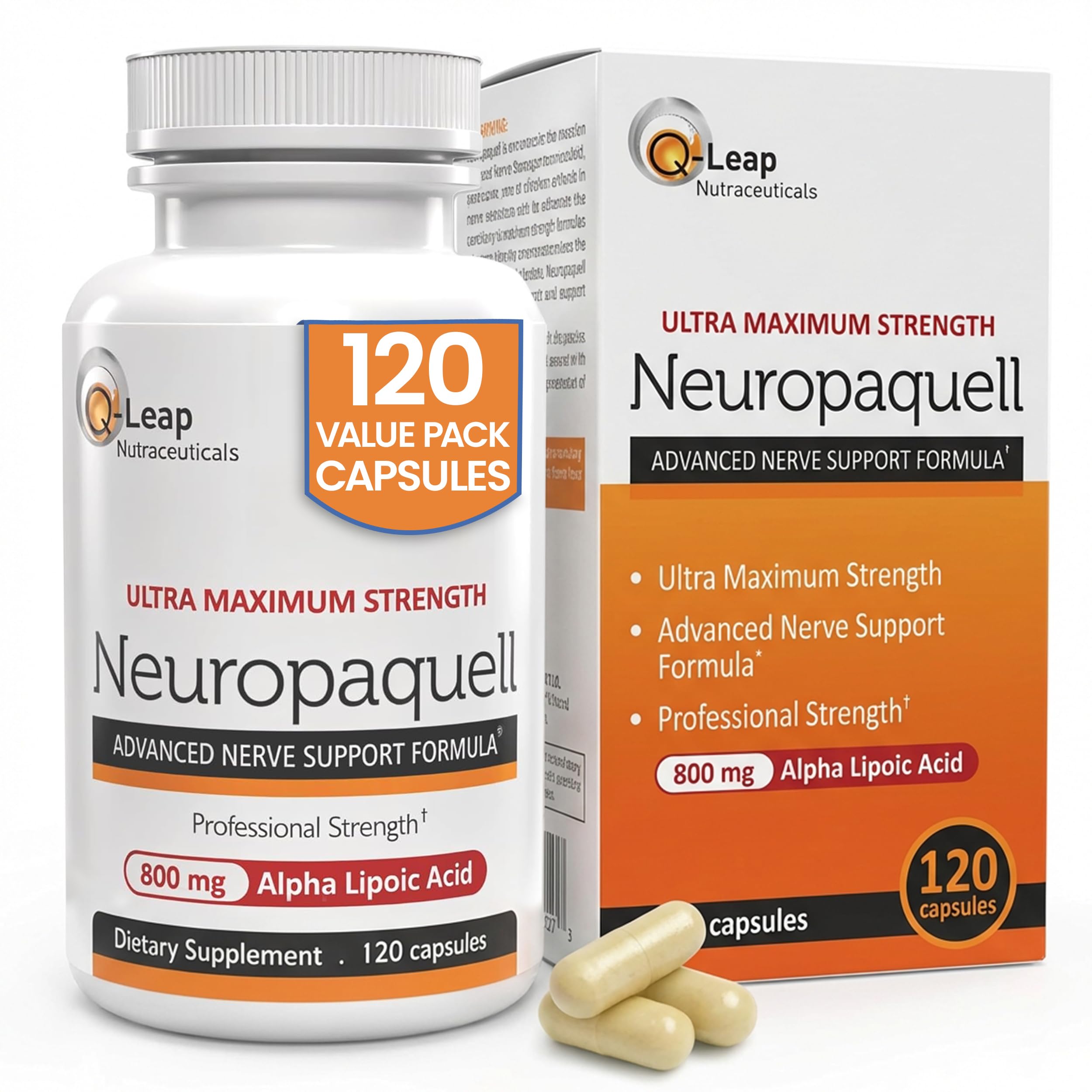 Platinum Health Alpha Lipoic Acid for Neuropathy Nerve Pain Support, Supplement, B Vitamins, L Arginine, All Natural Maximum Strength Neuropaquell for Discomfort in Feet, Hand, Toes,120 Capsules,800mg Platinum Health uk supplements