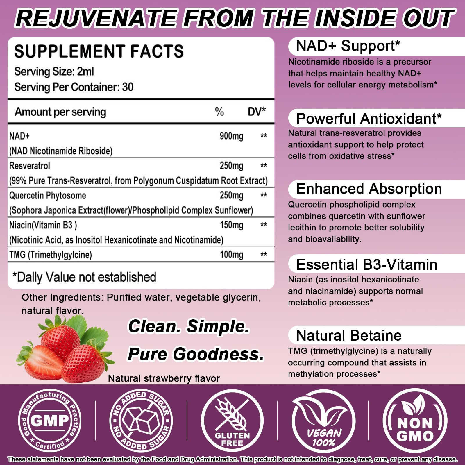 NAD+ Supplements for Men & Women, Extra Strength NMN Alternative Liposomal Nad⁺ Supplement with Resveratrol Quercetin for Cellular Energy & NAD+ Levels, Fast Absorption Liquid NAD Plus丨NON-GMO, 2Fl Oz WellVeraVida uk supplements