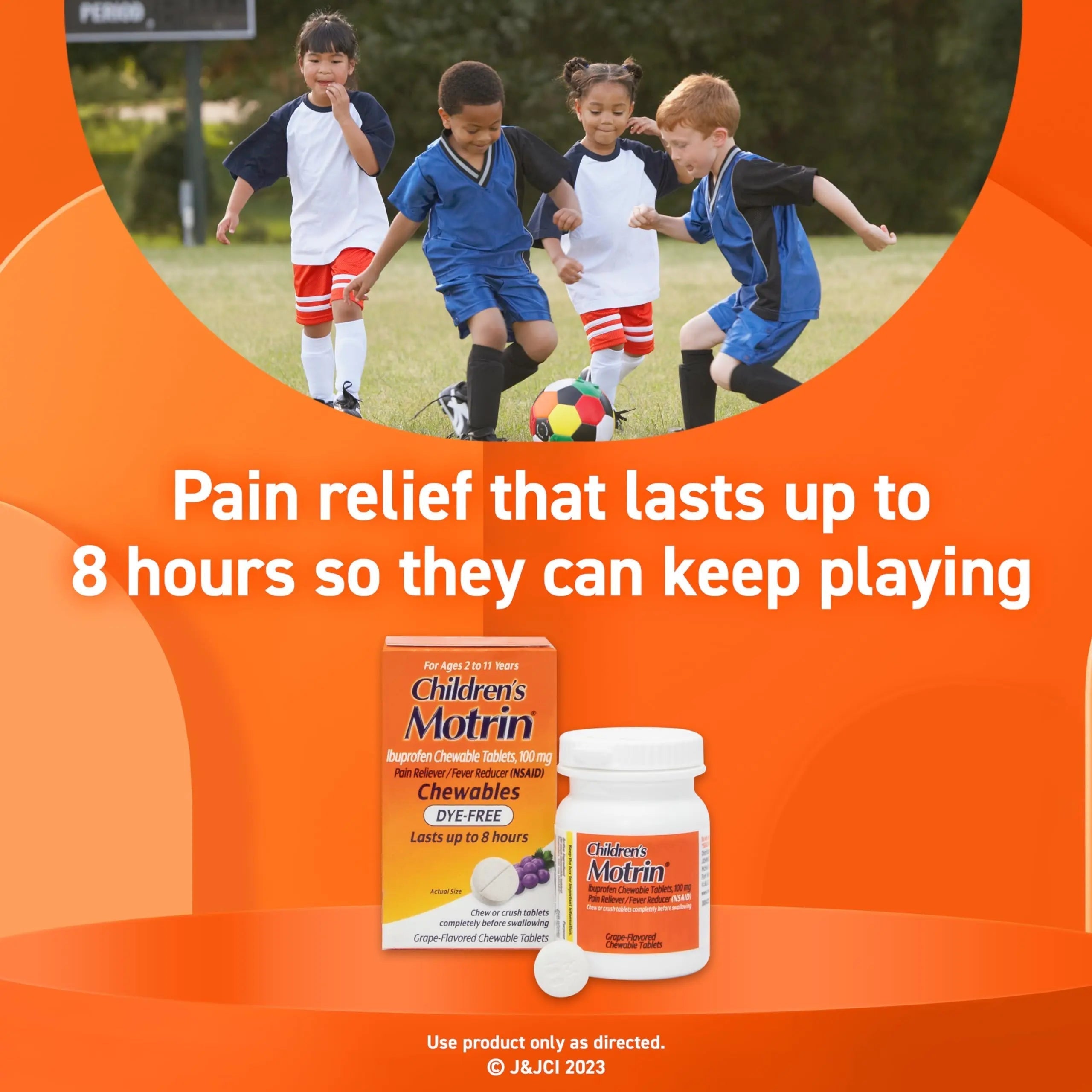 Motrin Children's Dye-Free Chewable Tablets with Ibuprofen, Kids' Fever Reducer & Pain Reliever for Sore Throat, Fever, Toothache & Pain Relief, Grape Flavor, 24 Count (Pack of 2) Motrin uk supplements