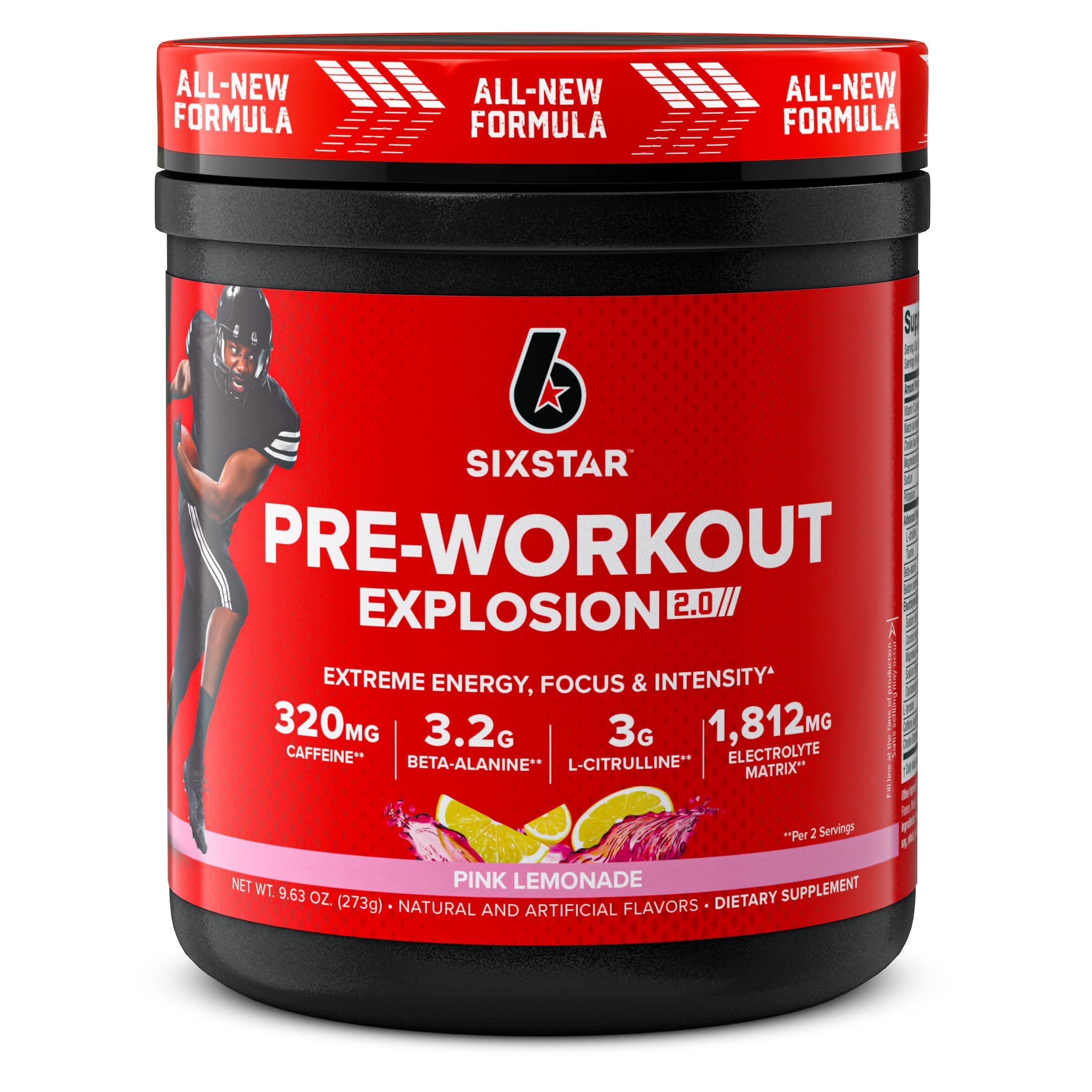 Six Star Pre-Workout Explosion 2.0 Pink Lemonade - Pre-Workout Powder, Explosive Energy Six Star uk supplements