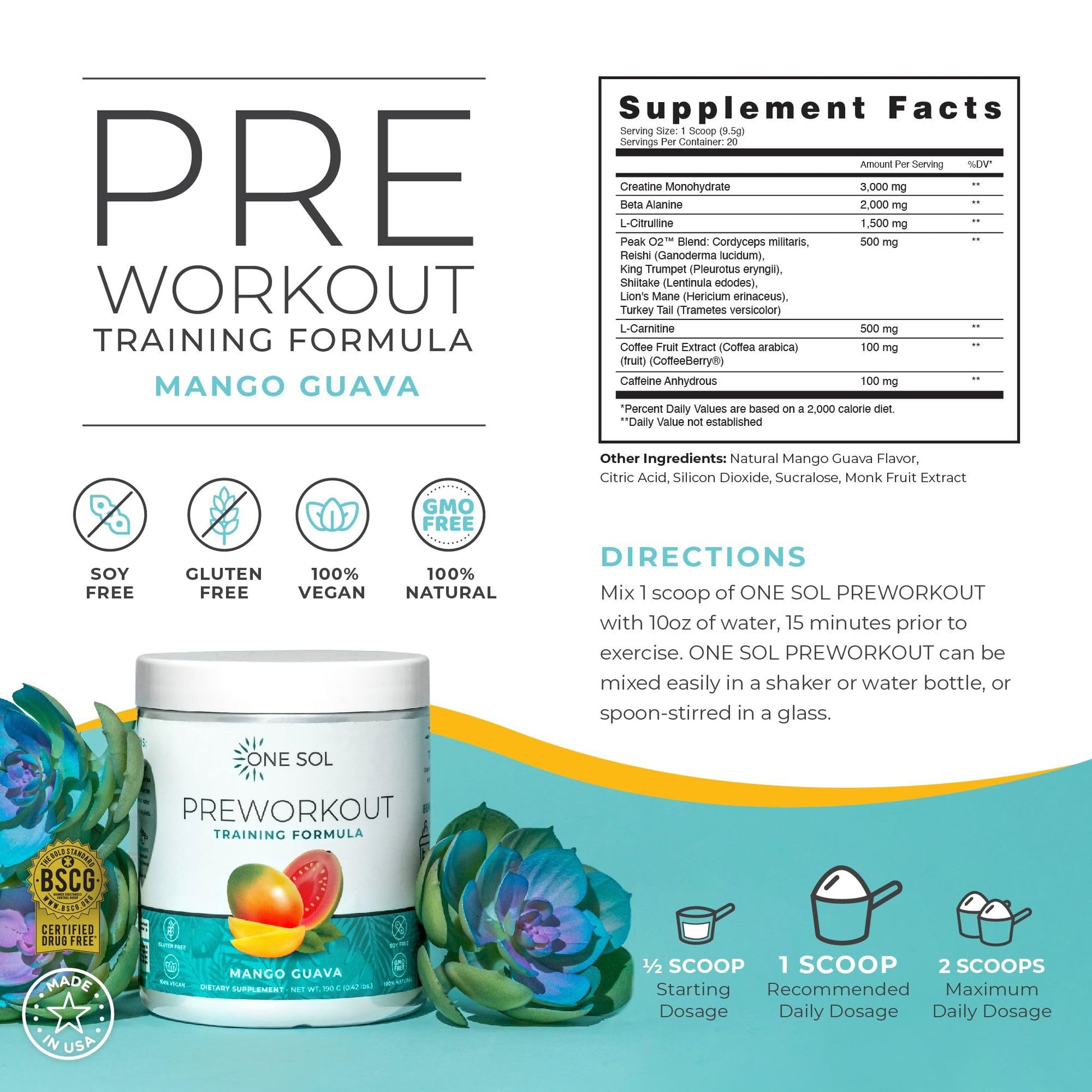 One Sol Pre-Workout for Women, Enhanced Pump & Focus, No Jitters Or Crash, Natural One Sol uk supplements