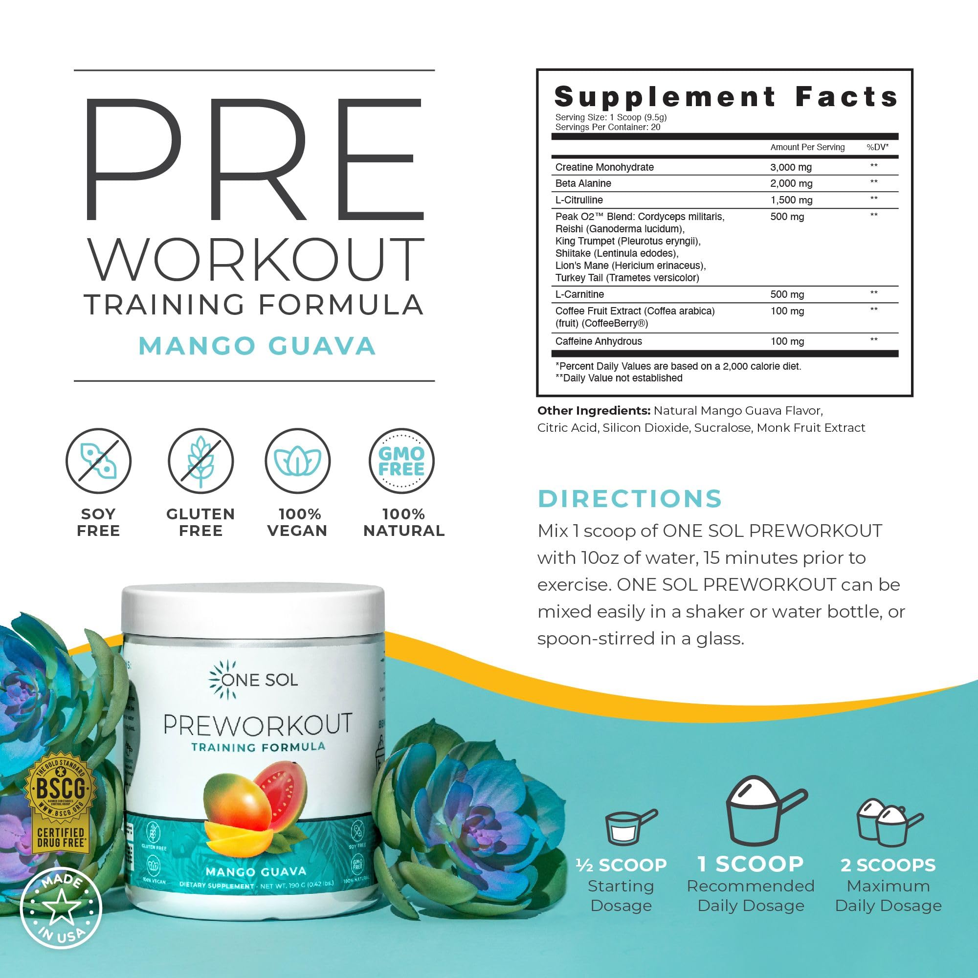 One Sol Pre-Workout for Women, Enhanced Pump & Focus, No Jitters Or Crash, Natural One Sol uk supplements