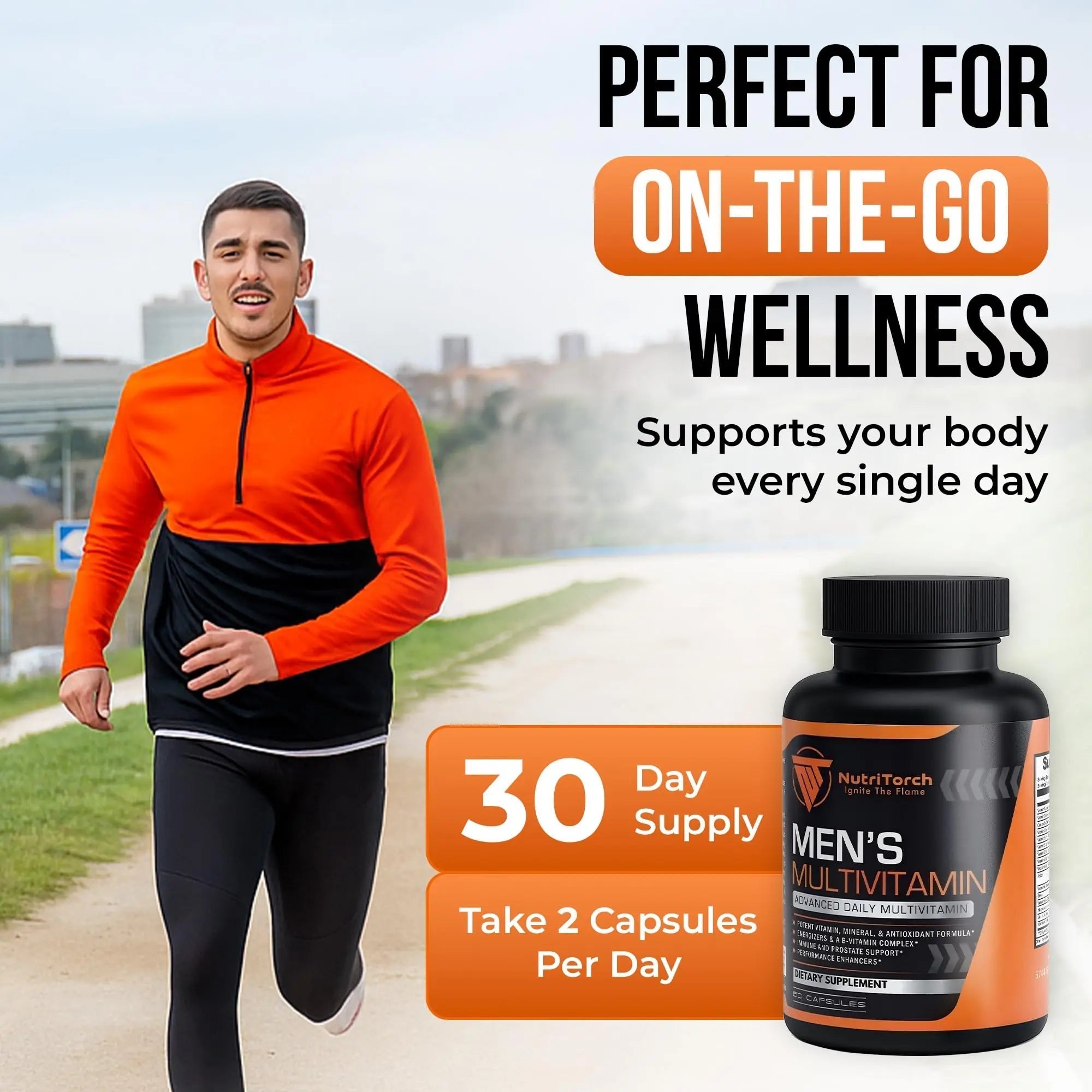 NutriTorch Multivitamin for Men – Adult Dietary Supplement with Vitamins A, C & D, Minerals & Antioxidants for Immune Support, Increased Energy NutriTorch uk supplements
