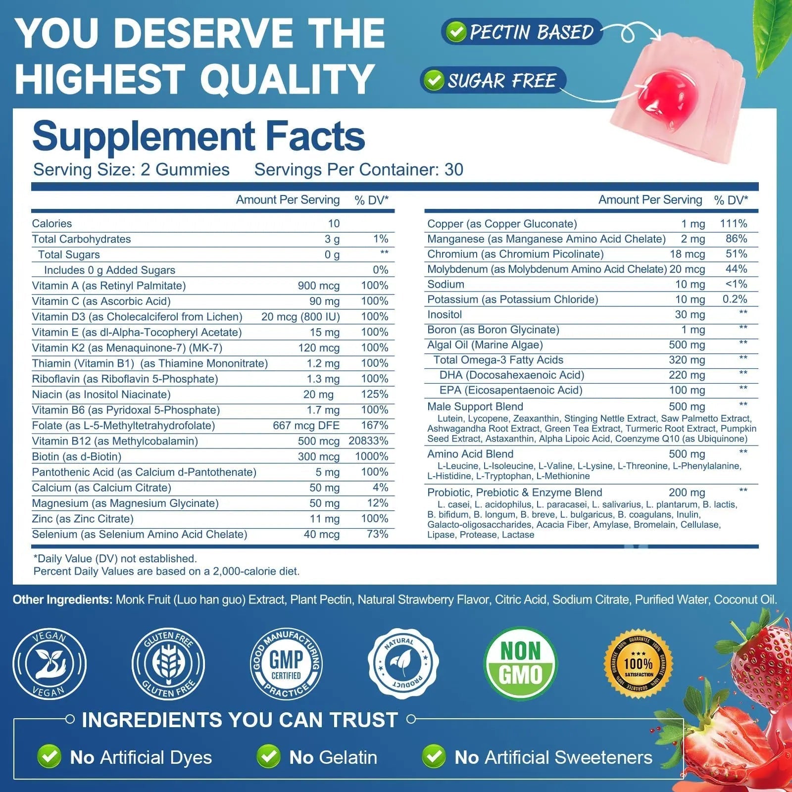 Totaria Sugar Free Multivitamin for Men with Omega 3, Probiotics, Mens Multivitamins Gummies w/Methylated B Complex Totaria uk supplements