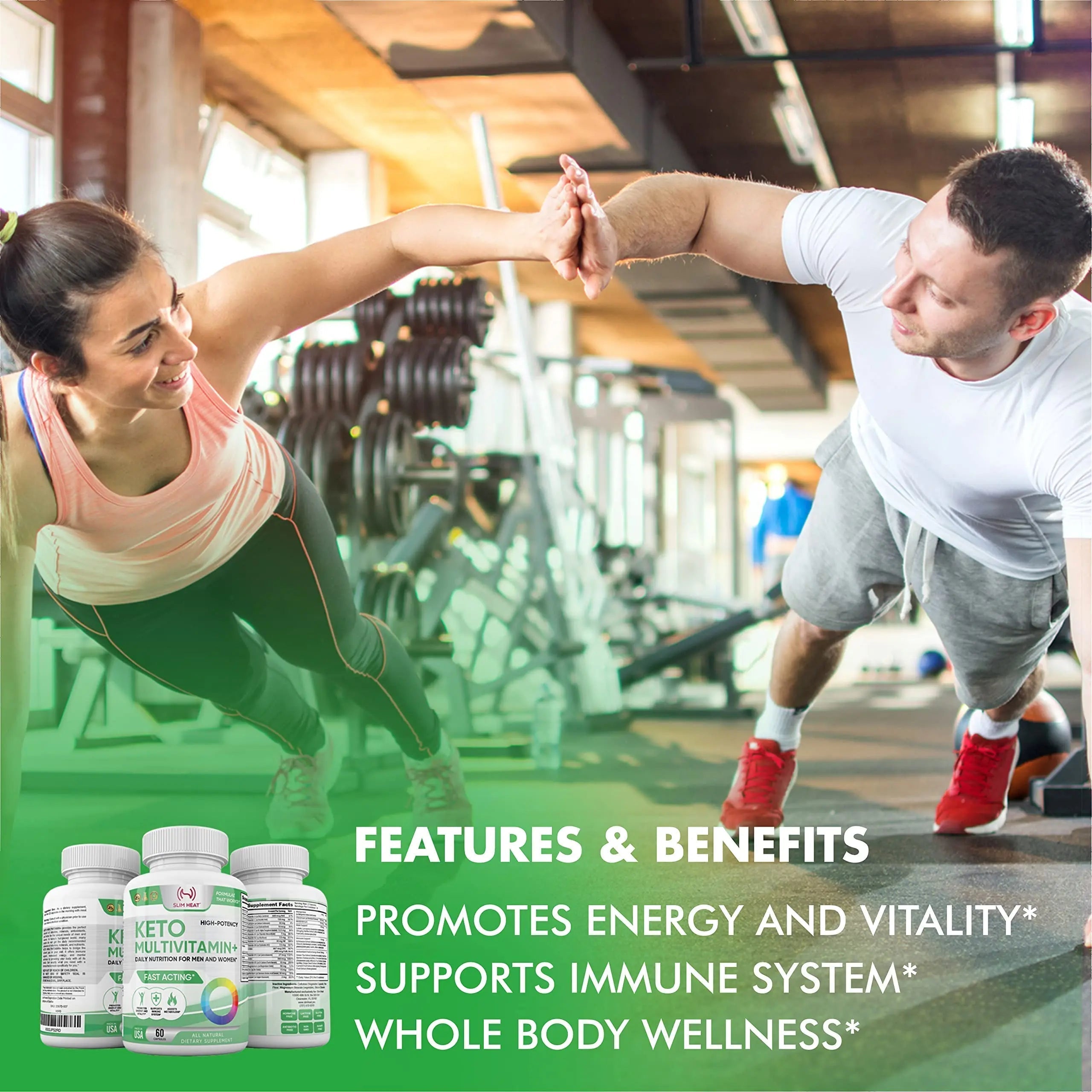 Keto Multivitamin for Women and Men - 35 Potent, Pure Ingredients - Vitamin C, Vitamin D, Vitamin A, Vitamin E and Zinc for Immune Support Slim Heat uk supplements