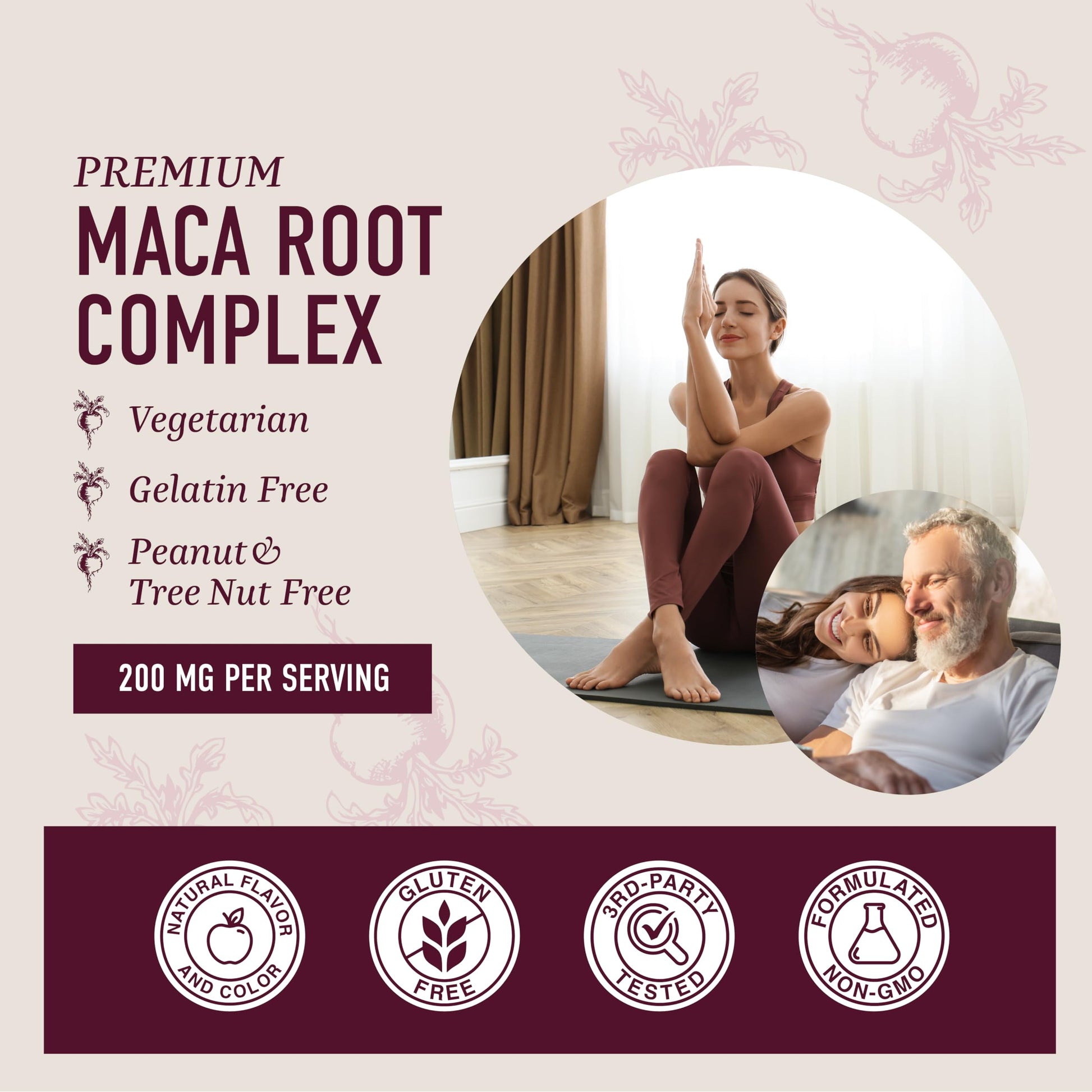 Maca Root Gummies with Natural Peach Flavor | Drive, Performance & Energy Support | Hormone Balance for Women and Men | Herbal Supplements 200MG Extra Strength | Vegetarian, Non-GMO | 60 Gummies SMNutrition uk supplements
