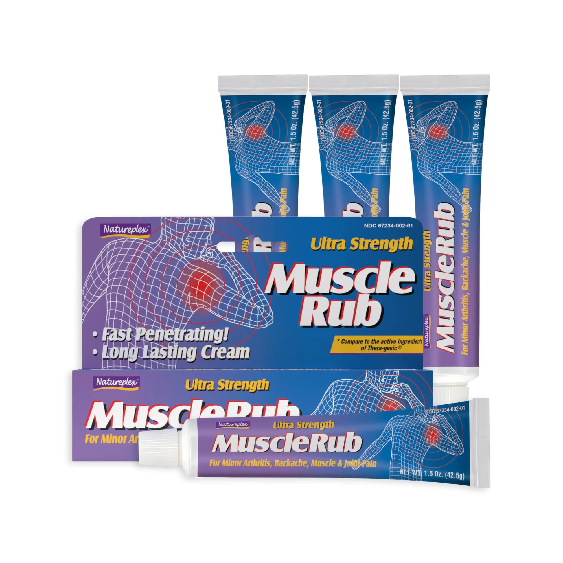 Ultra Strength Muscle Rub 4 Pack Natureplex uk supplements