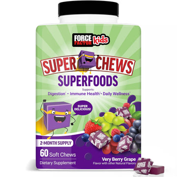 Force Factor Kids Superfood Super Chews, Kids Vitamins C & D, Immune Support Supplement with Antioxidant Support from Powdered Fruits & Veggies Force Factor uk supplements