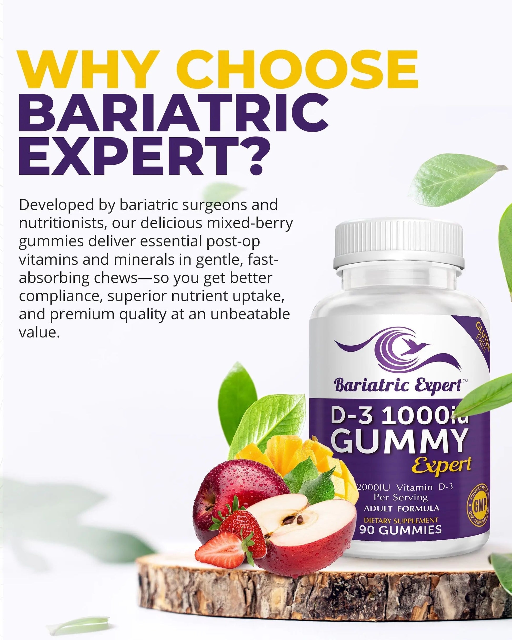 Bariatric Expert D3 Vitamin – Fast-Melting Dietary Supplement for Adults Post Bariatric Surgery, 90 Count Bariatric Food Expert uk supplements