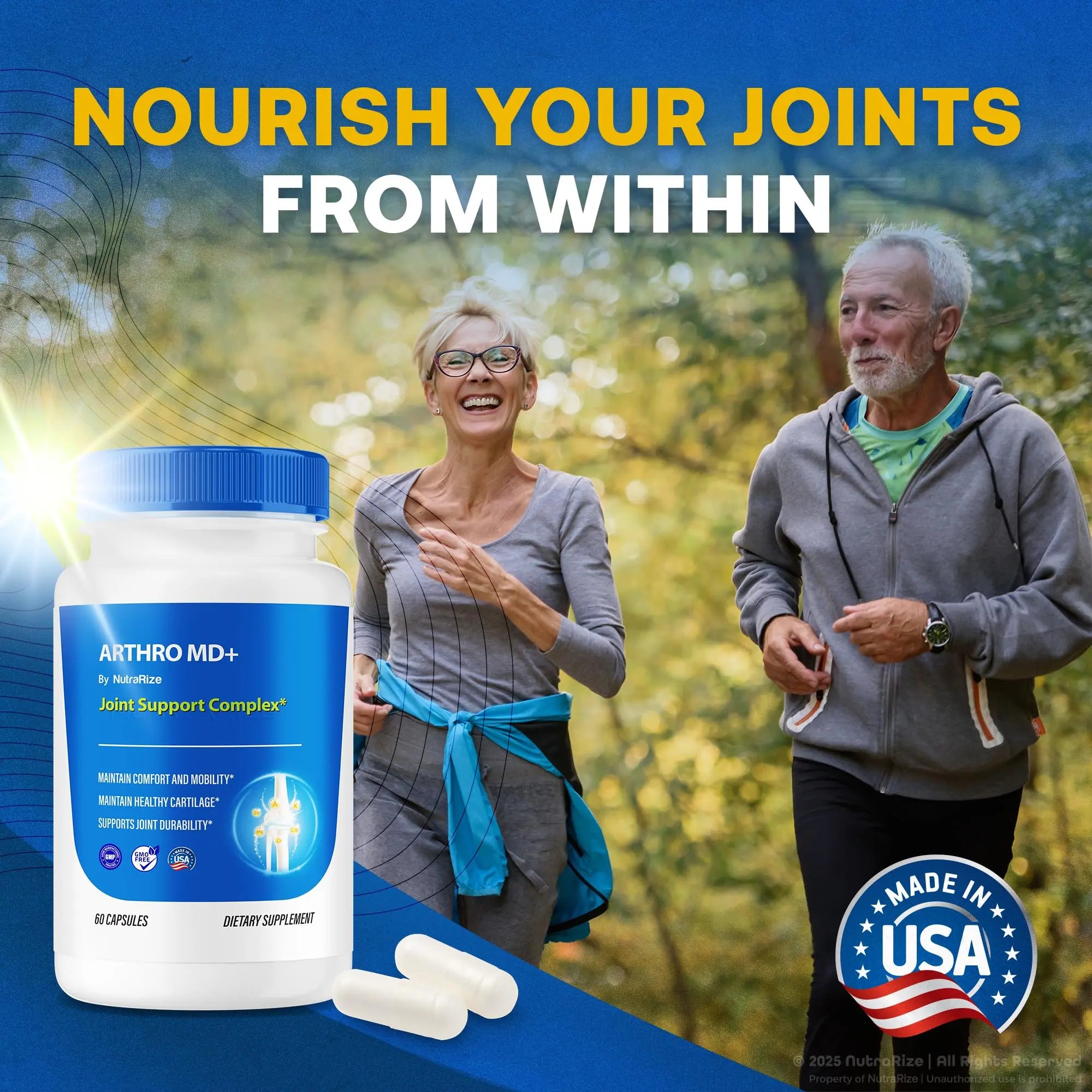 NutraRize (3 Pack) Arthro MD+ Capsules, Official Arthro MD Joint Support, All Natural Formula to Support Flexibility and Mobility, Premium Pills for Healthy Joints, Arthro M D Review (180 Capsules) NutraRize uk supplements