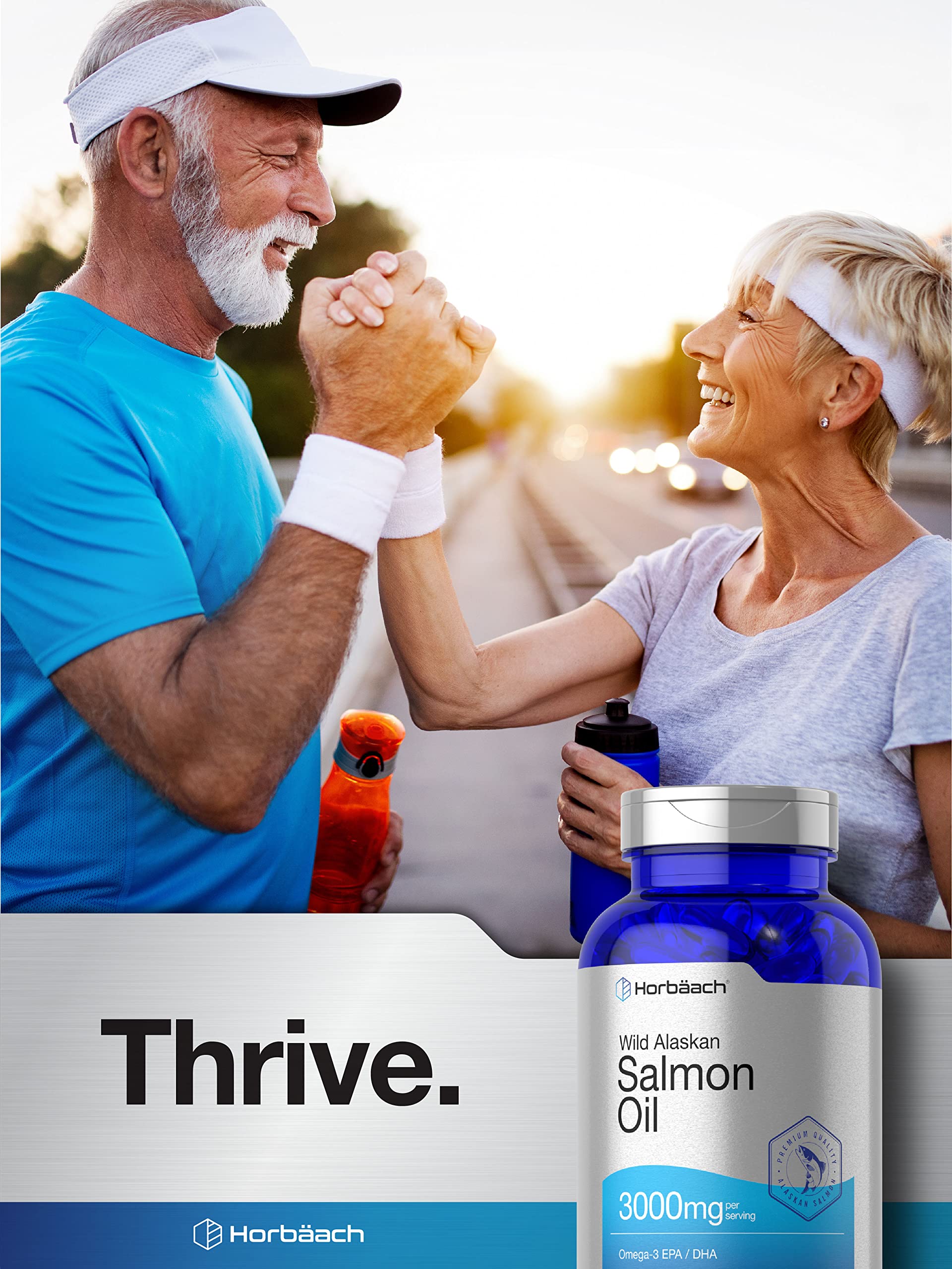 Wild Alaskan Salmon Fish Oil | 180 Softgel Capsules | Gluten Free, Non-GMO | High Potency Horbäach uk supplements