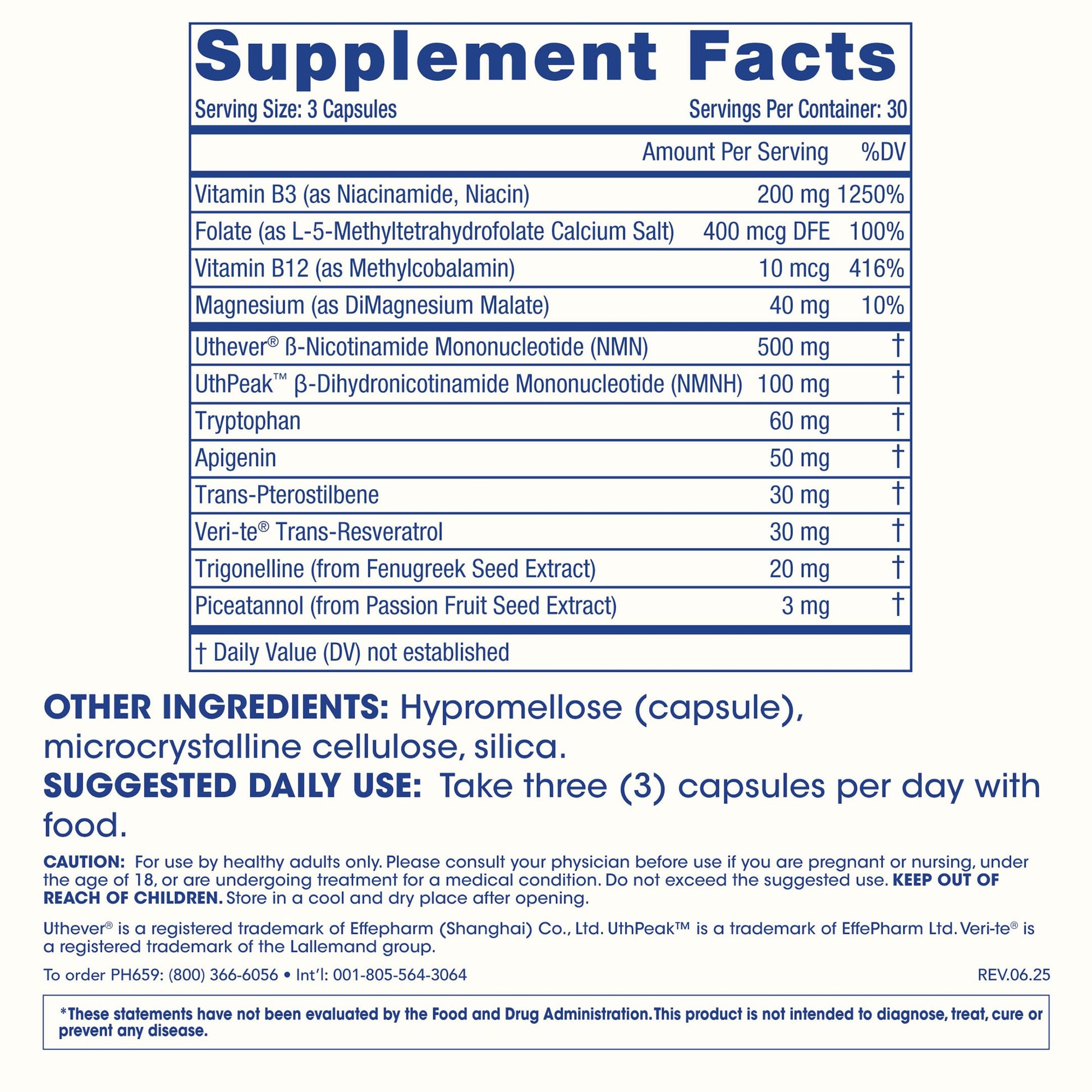 ProHealth NAD Triple Boost™ with NMN 500mg and NMNH 100 mg Plus Apigenin and Trans-Resveratrol. Promotes Longevity, Heart and Brain Health, Activates Sirtuins for Cellular Repair (30 Servings) ProHealth uk supplements