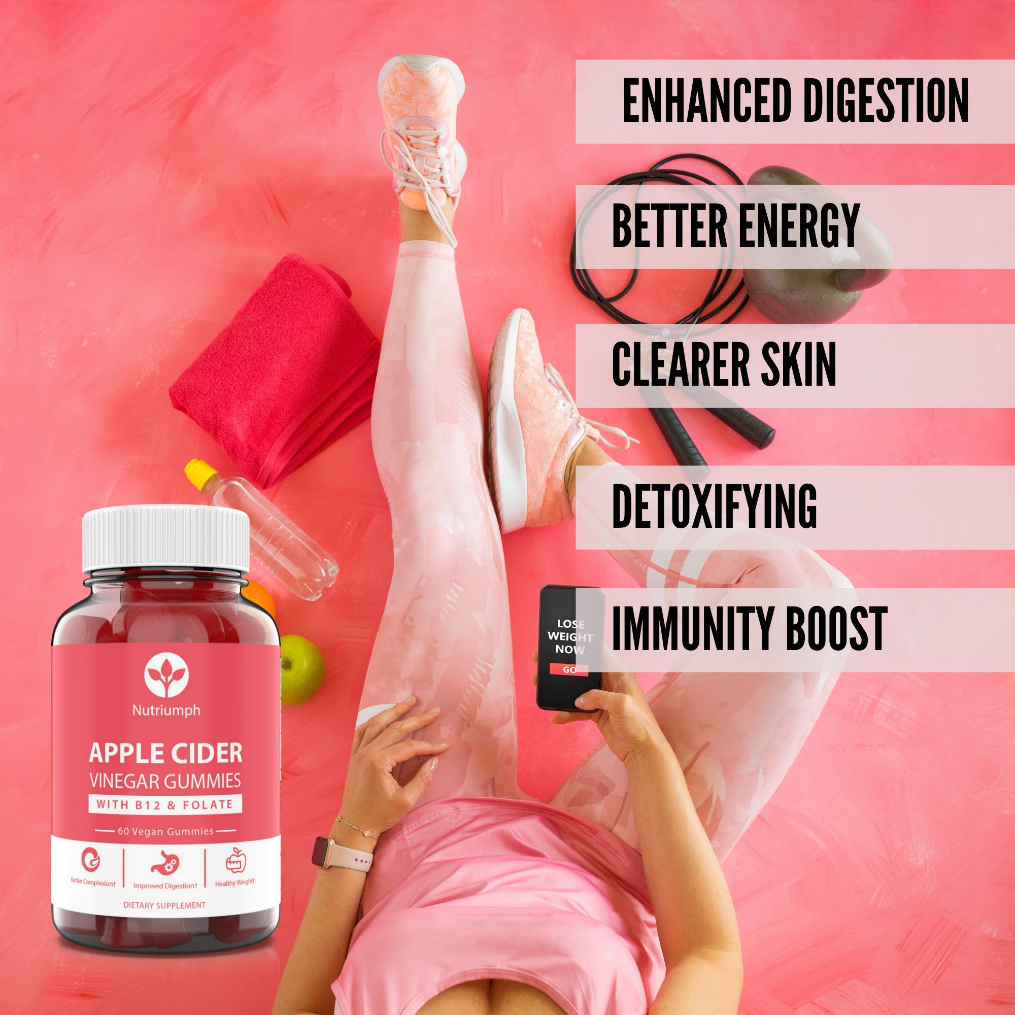 Nutriumph Apple Cider Vinegar Gummies with The Mother Vegan – Weight Loss, Detox Nutriumph uk supplements