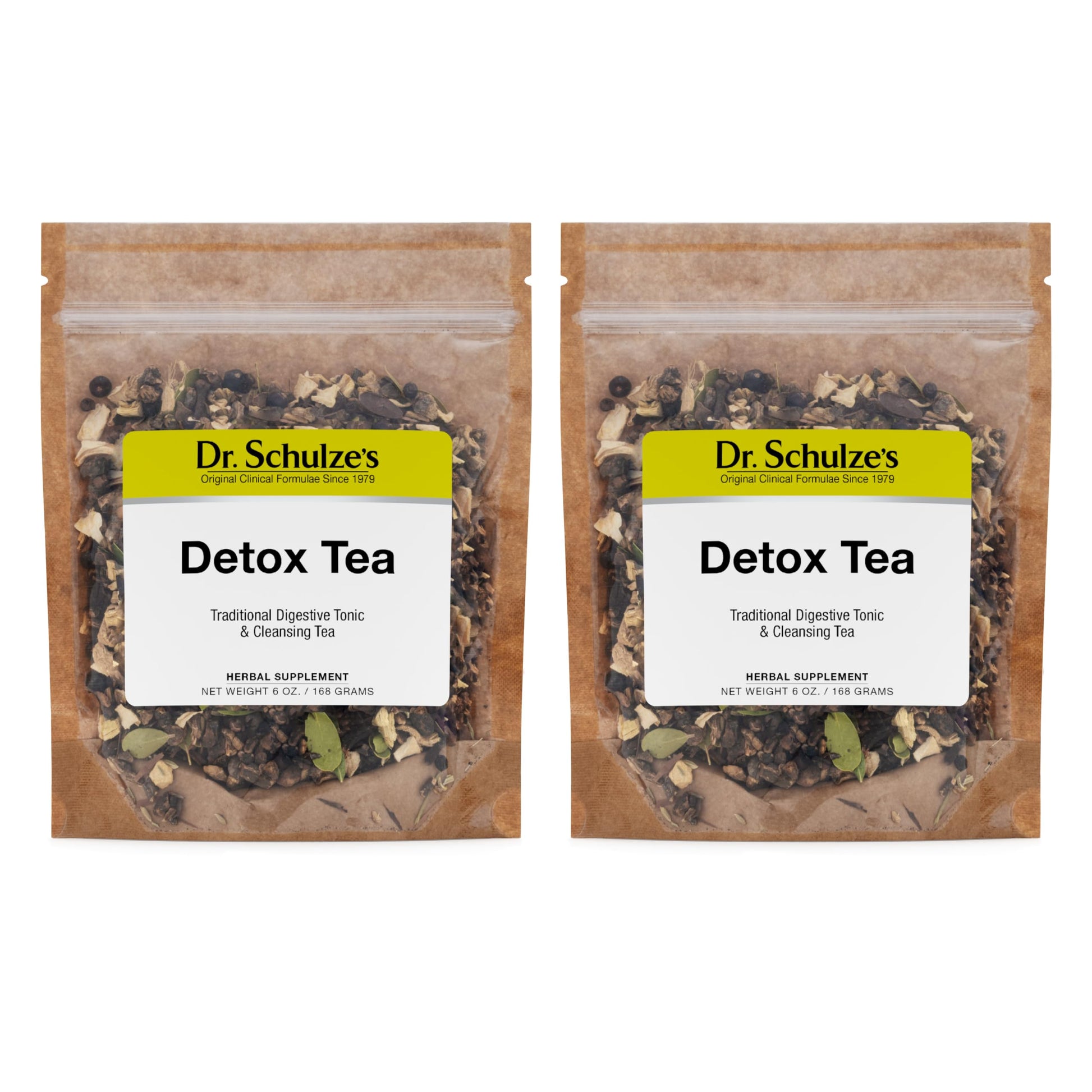 Dr. Schulze's Detox Tea - Gentle Cleansing Tea for Digestive Health - Inner Body Refresh - Bowel Support - Natural, Plant-Based Ingredients - Gluten-Free & Vegan - 6 oz (32 Servings) - 2 Pack Dr. Schulze's uk supplements