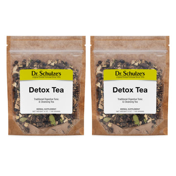 Dr. Schulze's Detox Tea - Gentle Cleansing Tea for Digestive Health - Inner Body Refresh - Bowel Support - Natural, Plant-Based Ingredients - Gluten-Free & Vegan - 6 oz (32 Servings) - 2 Pack Dr. Schulze's uk supplements