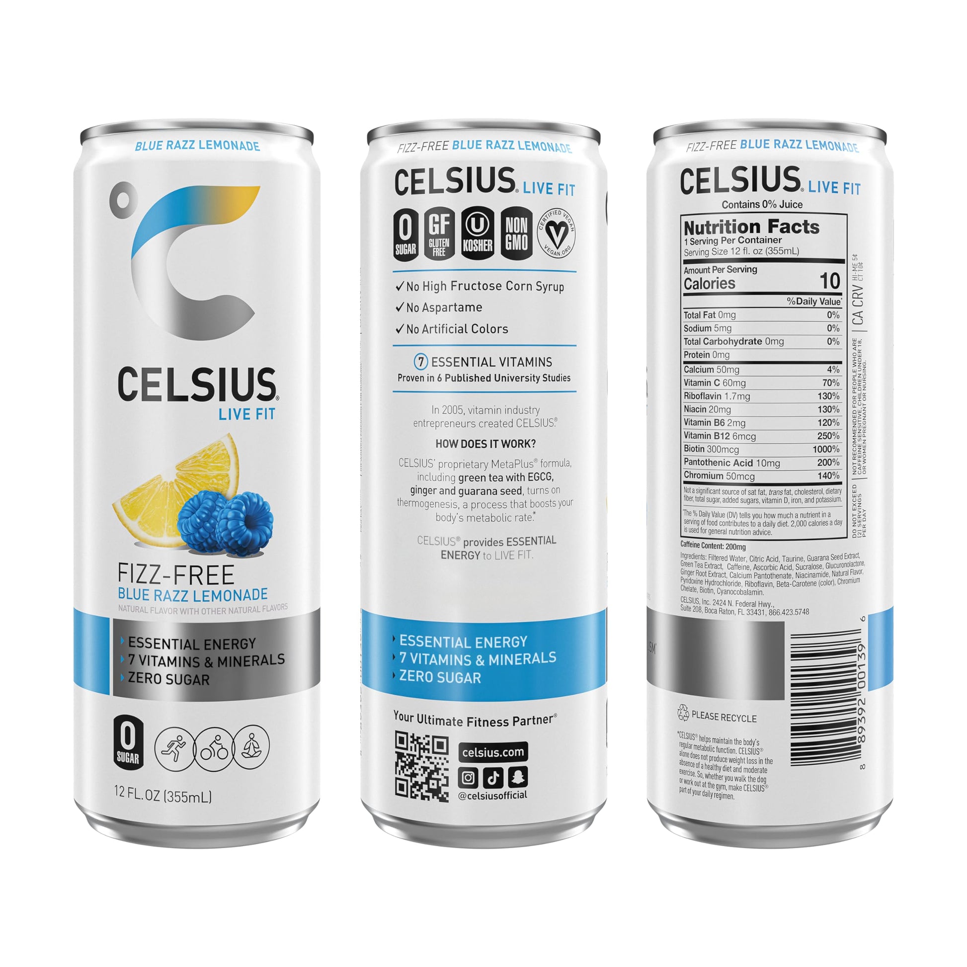 CELSIUS Fizz Free Variety Pack, Functional Essential Energy Drink 12 Fl Oz (Pack of 12) CELSIUS uk supplements
