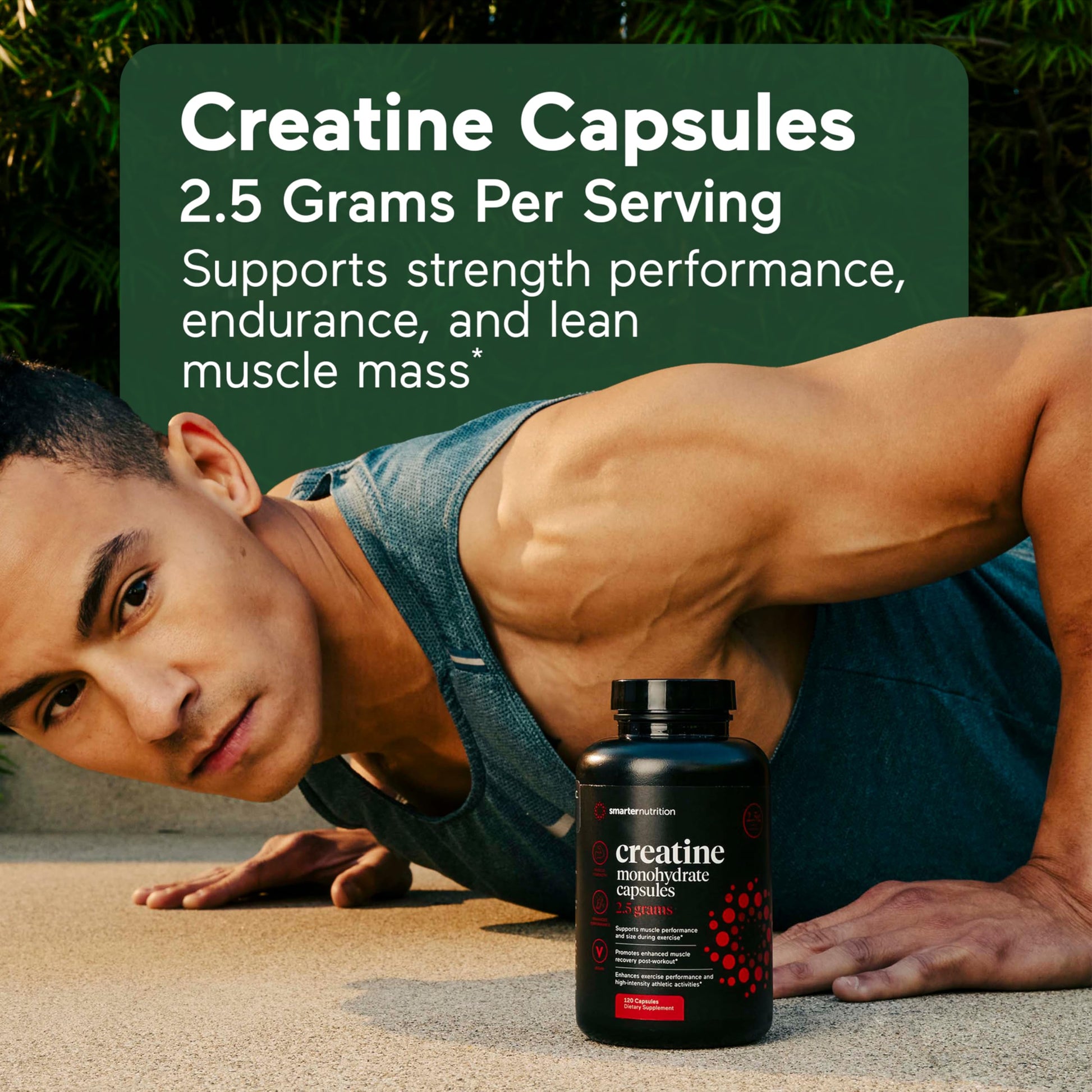 SMARTERNUTRITION Creatine Monohydrate Pills with 2500mg (2.5g) Per Serving, Vegan Capsules - Pre & Post Workout Recovery Support, Promotes Muscle Mass &. Endurance - 60 Count[30-Day Supply] SMARTERNUTRITION uk supplements
