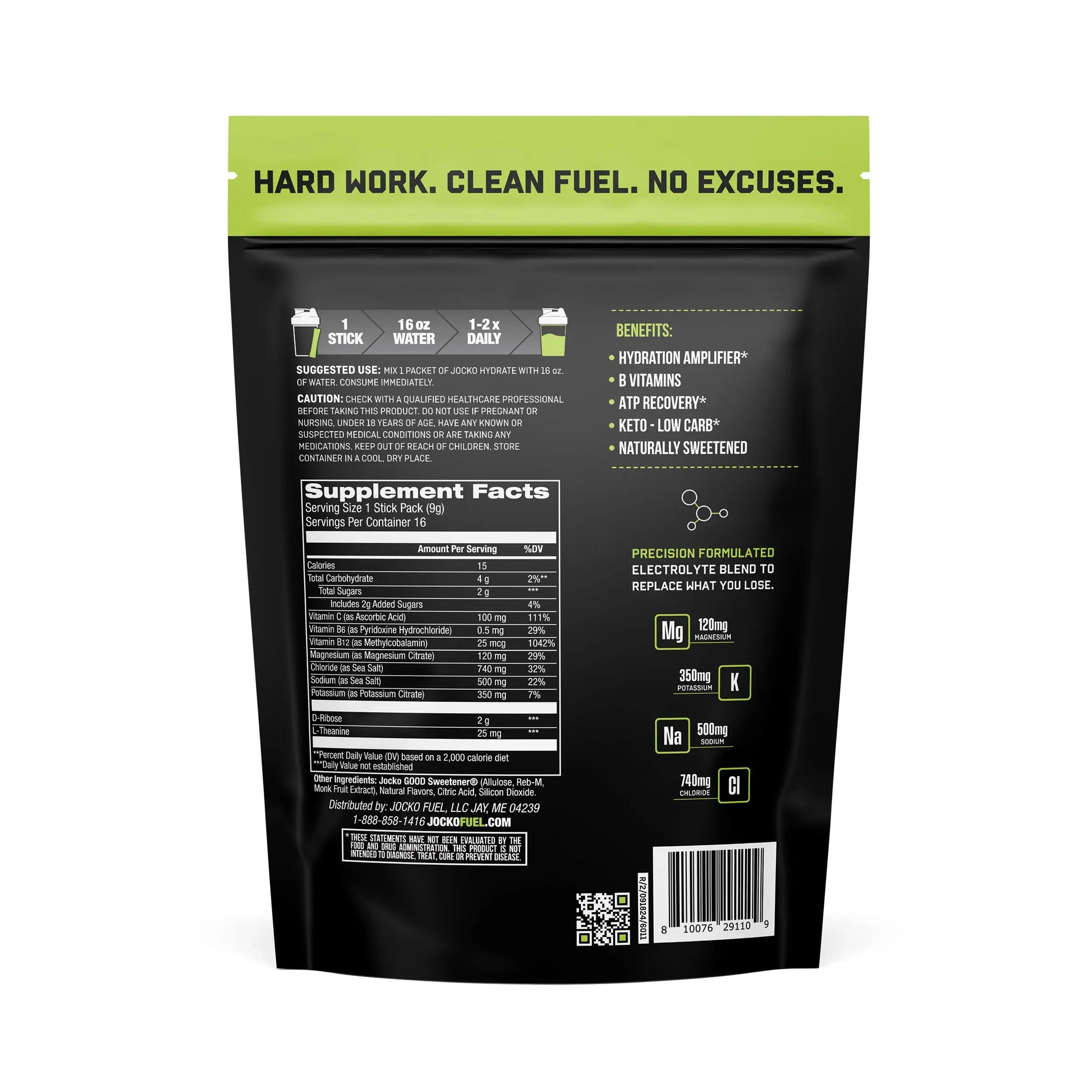 Jocko Fuel Packets Low Sugar - Hydration Amplifier Packets for Recovery, Dehydration, & Exercise - with Vitamins B6, B12 & C (16 Packets) Lemon Lime Jocko Fuel uk supplements