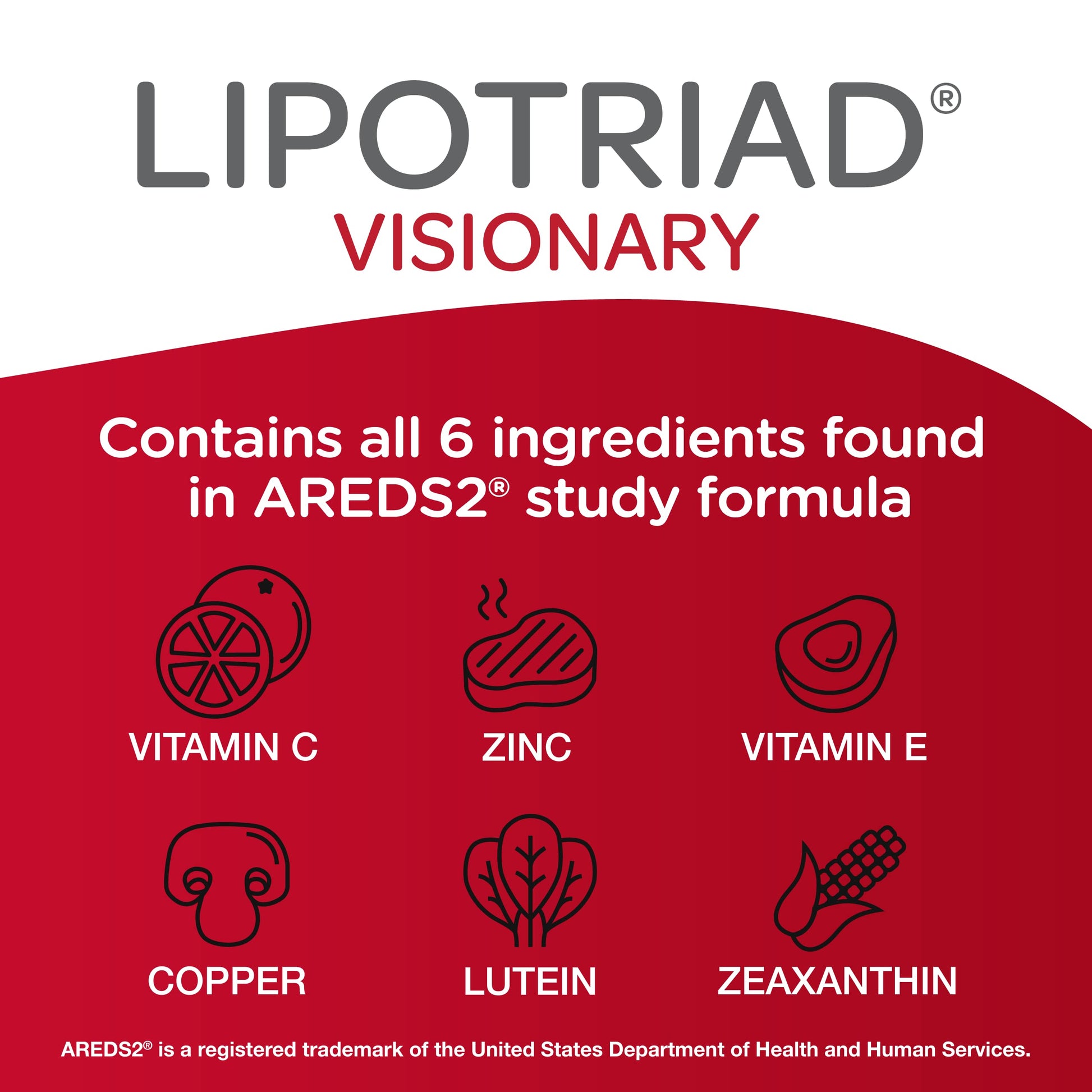 Lipotriad Visionary Eye Vitamins – 60 Capsules – Lutein and Zeaxanthin Supplements with Other AREDS 2® Ingredients to Support Eye Health Lipotriad uk supplements