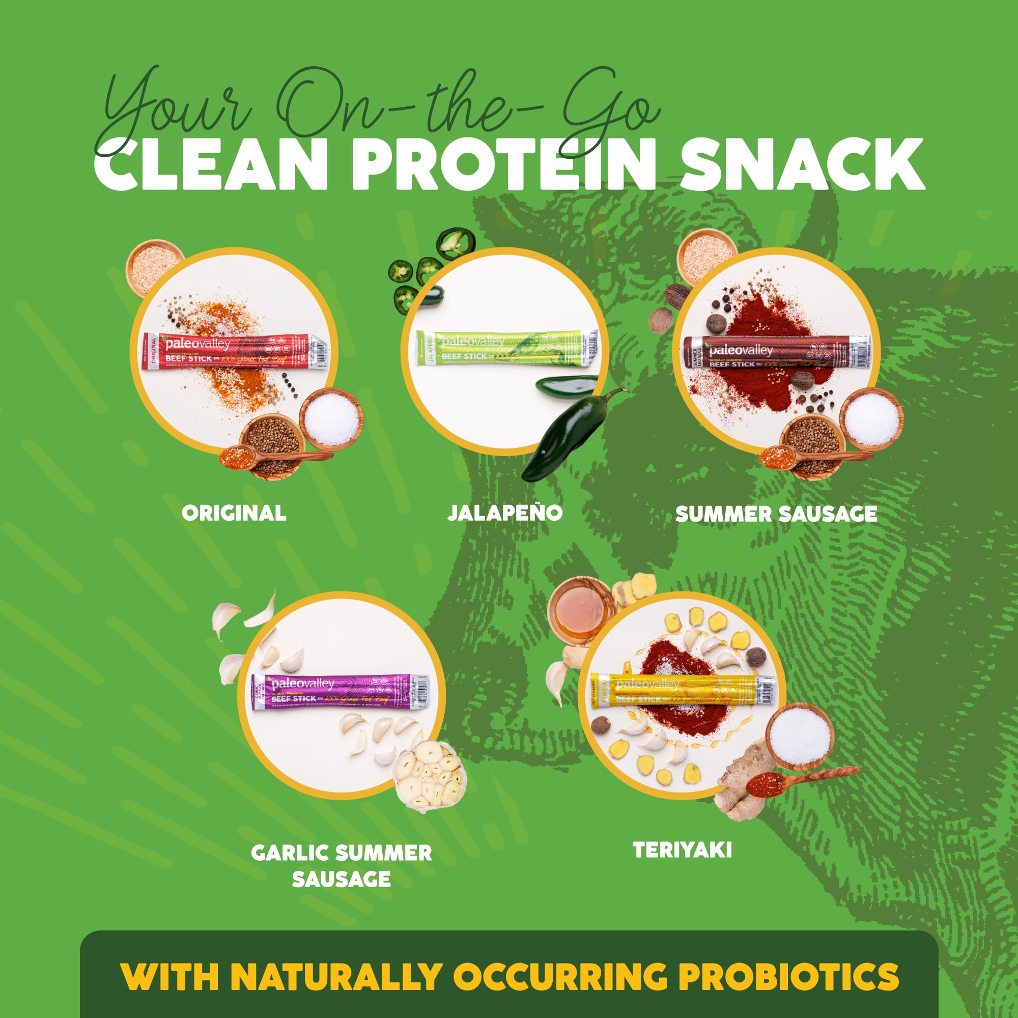 Paleovalley 100% Grass Fed Beef Sticks - Delicious Gluten Free Beef Snack - High Protein Keto Friendly, 50 Count Variety Pack Paleovalley uk supplements