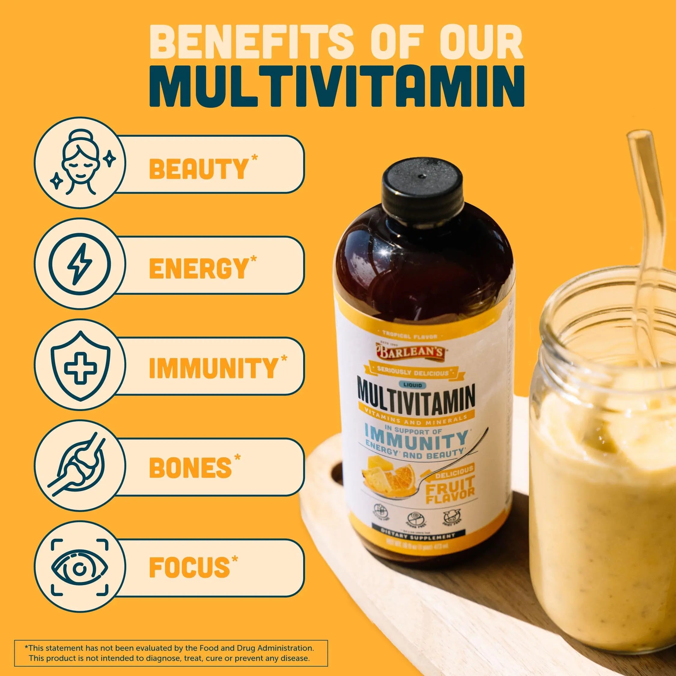 Barlean's Liquid Multivitamin for Women, Men & Kids, 21 Essential Vitamins & Minerals, Includes Biotin, B-Complex Barlean's uk supplements