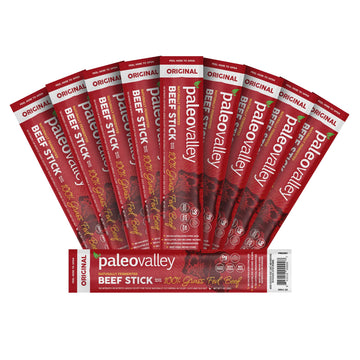 Paleovalley 100% Grass Fed Original Beef Sticks - Delicious Gluten Free Beef Snack - High Protein Keto Friendly Paleovalley uk supplements