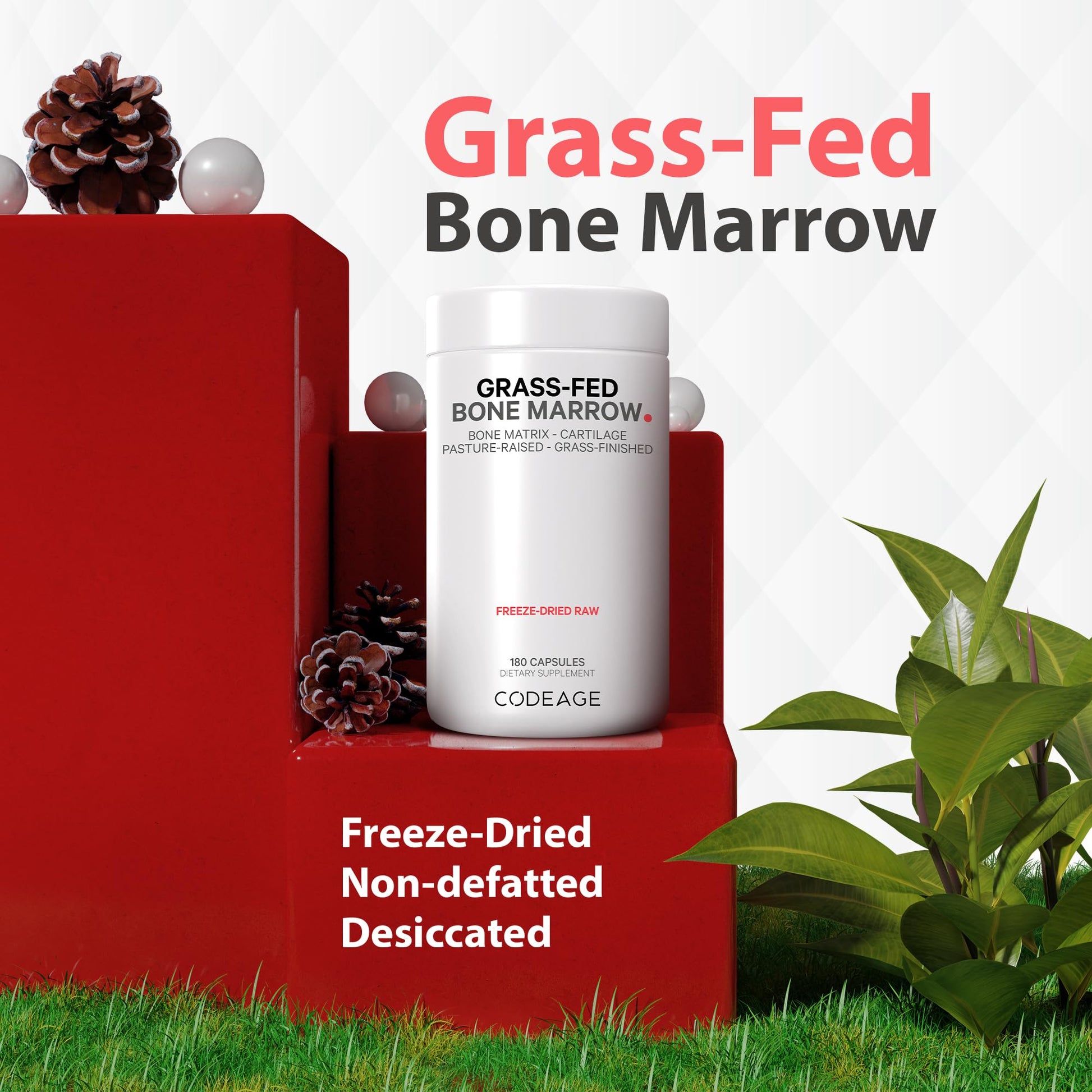 Codeage Grass Fed Bone Marrow, Full Spectrum Whole Bone Extract Codeage uk supplements