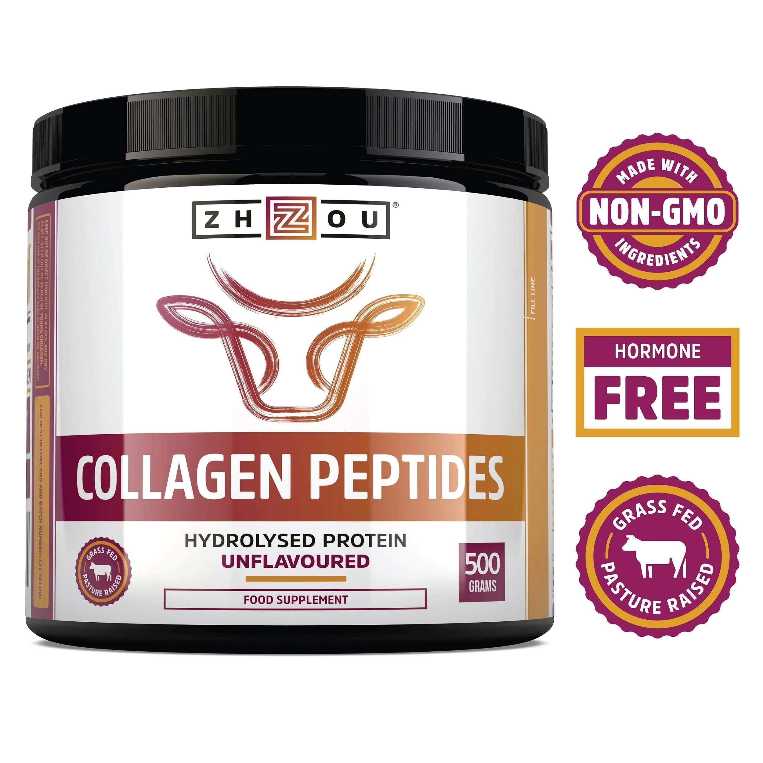 Collagen Powder 500g - Hydrolysed Collagen Peptides Powder - High Protein Bovine Collagen Supplement Nu U Nutrition uk supplements