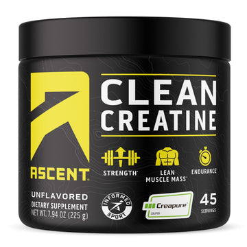 Ascent Clean Creatine Monohydrate Powder - 5G Per Serving, Creapure Creatine Supple Ascent uk supplements