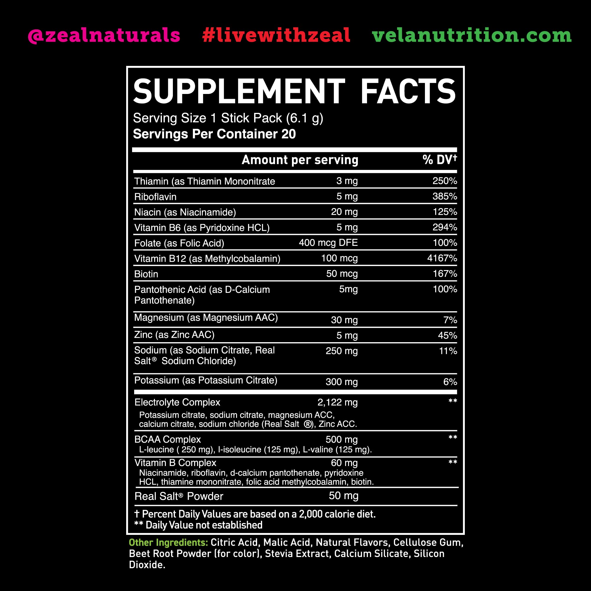 Enhanced Powder Stick Packs (Cherry Limeade- 20 Packets) Sugar Free + BCAA B Zeal Naturals uk supplements