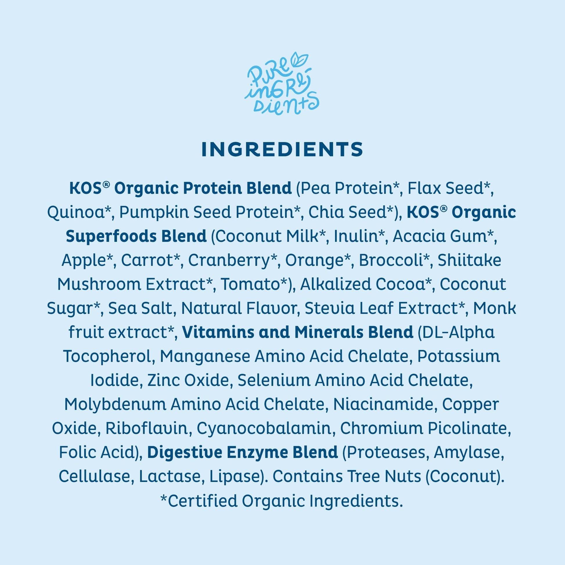 KOS Plant Based Protein Powder, Blueberry Muffin - Organic Pea Protein Superfood KOS uk supplements