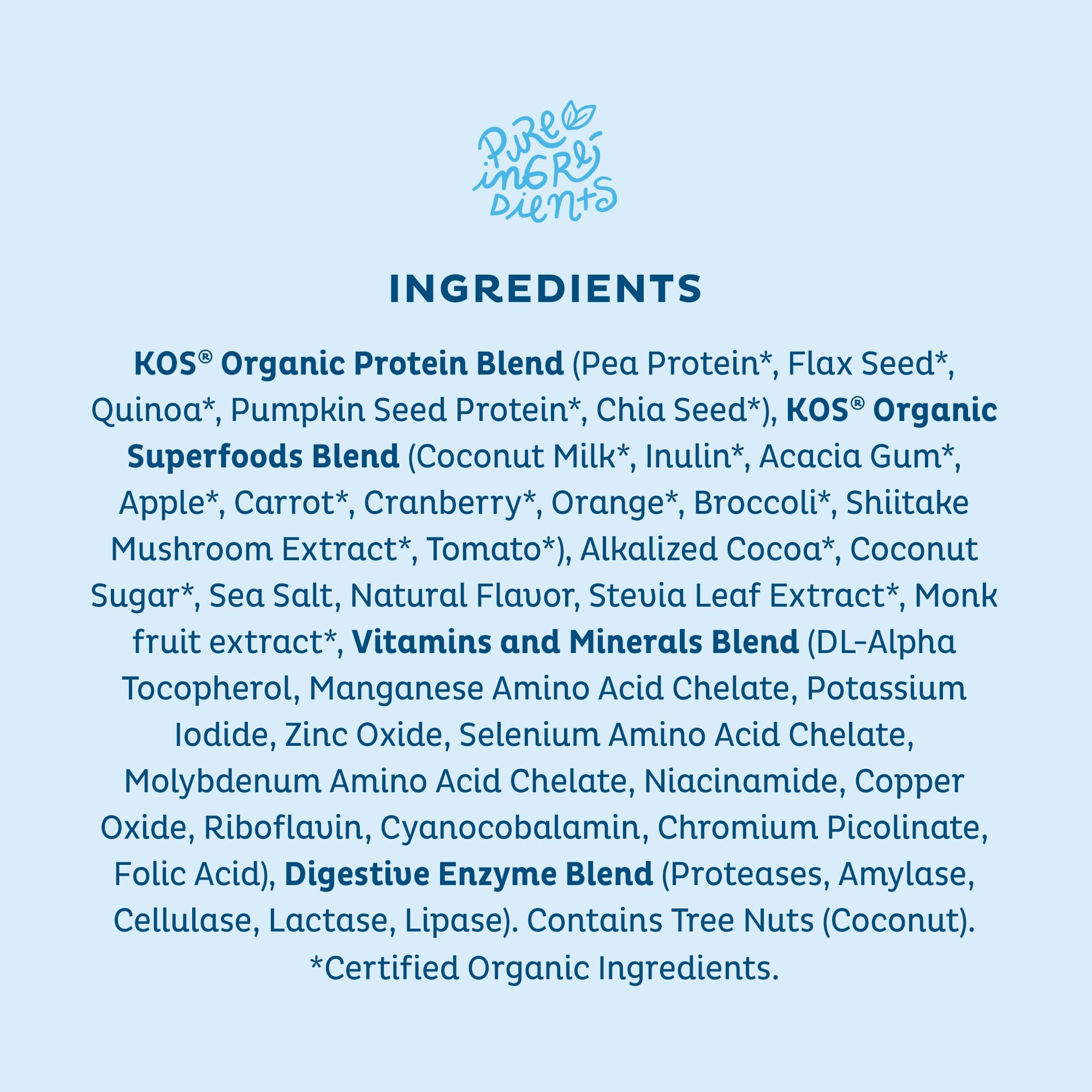 KOS Plant Based Protein Powder, Blueberry Muffin - Organic Pea Protein Superfood KOS uk supplements