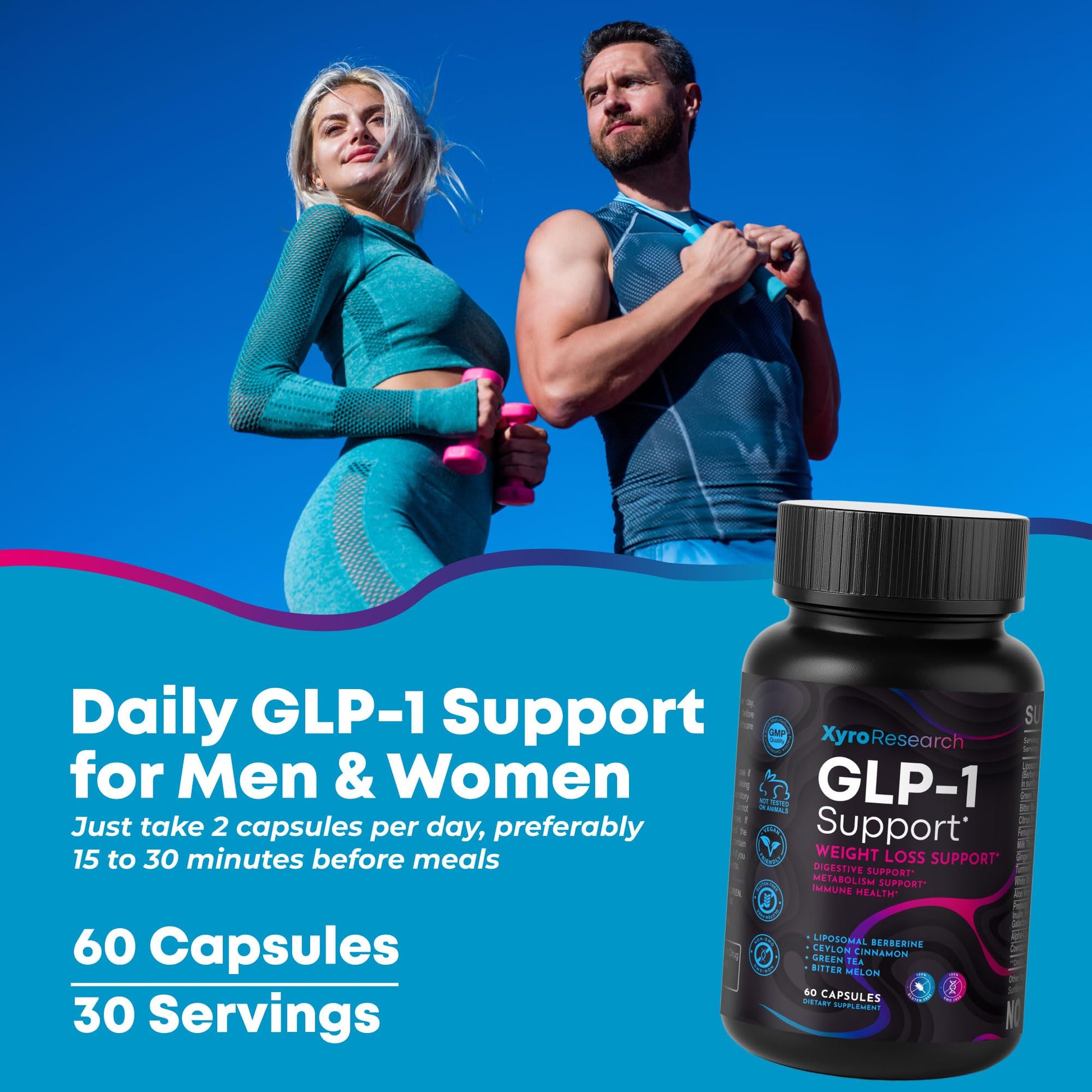 Xyro Research GLP-1 Support Weight Loss Supplement - Appetite Suppressant & Metabolism Booster to Support Natural Hunger Control Curb Cravings Burn Fat & Gut Wellness Xyro Research uk supplements