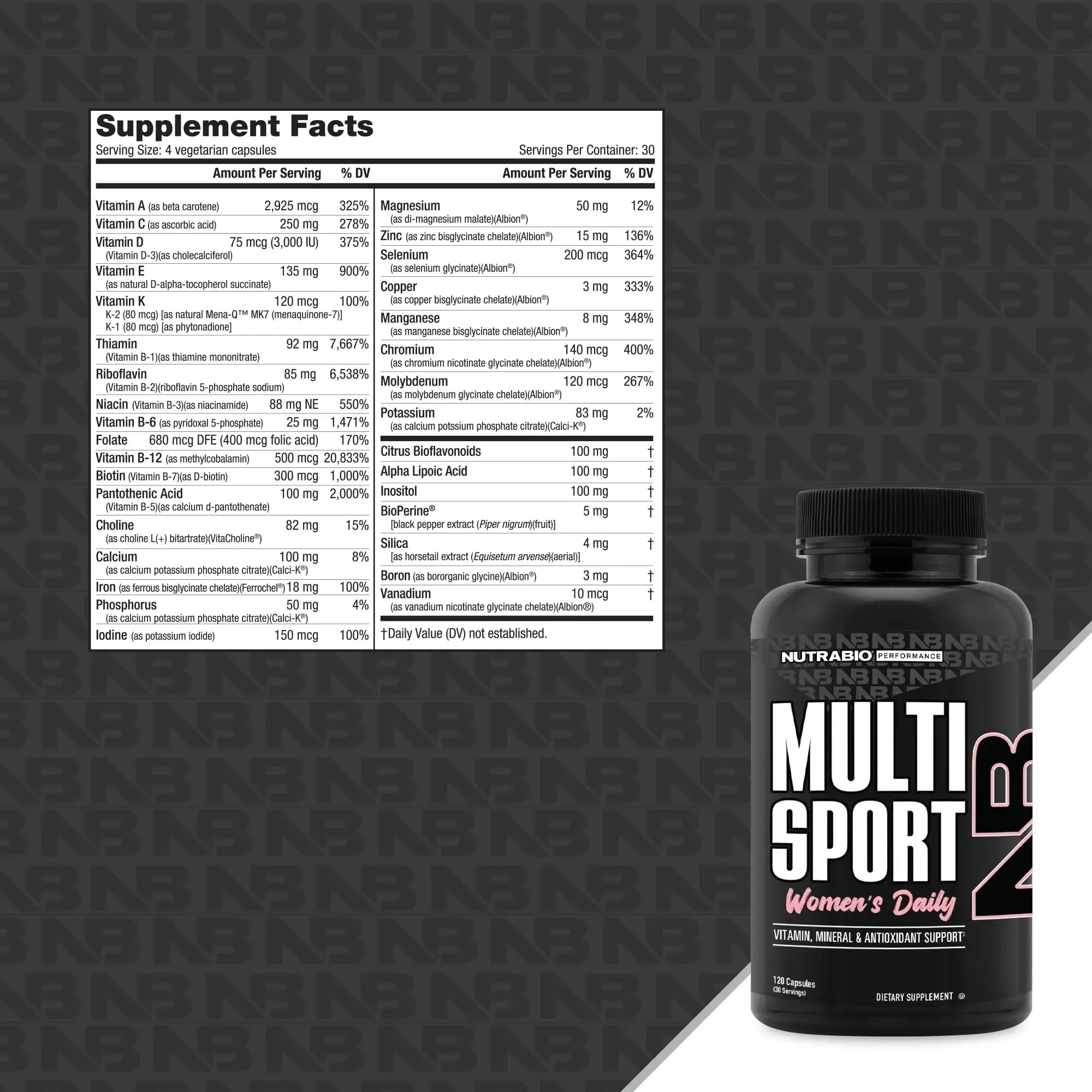 NutraBio Multisport for Women - Womens MultiVitamin - 33 Vitamins, Minerals, Micronutrients - Rich in Antioxidants NutraBio uk supplements