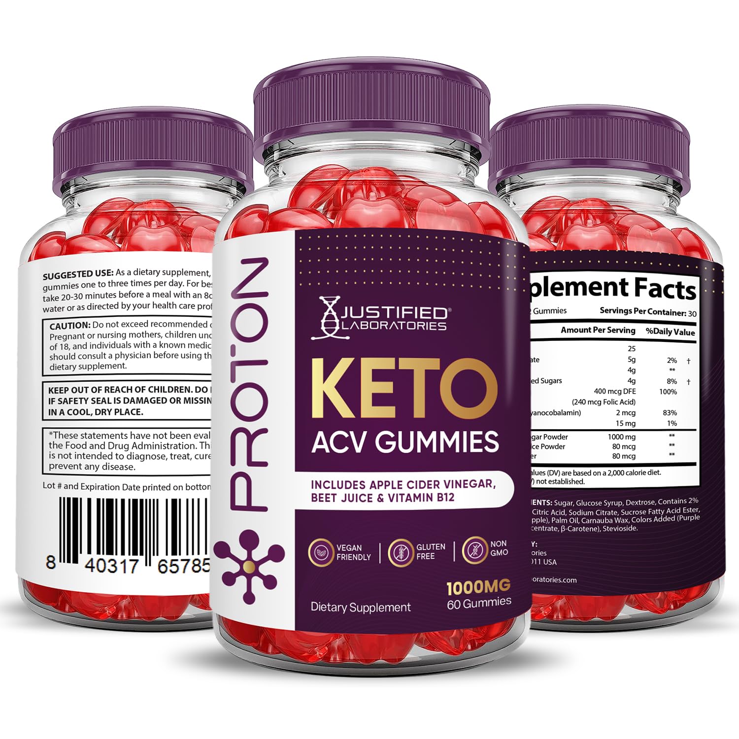 (2 Pack) Proton Protein Keto ACV Gummies Advanced Formula 1000MG Proton Keto Justified Laboratories uk supplements